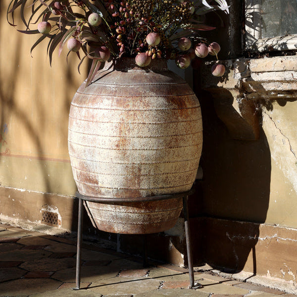 Decorative Jar on Iron Stand