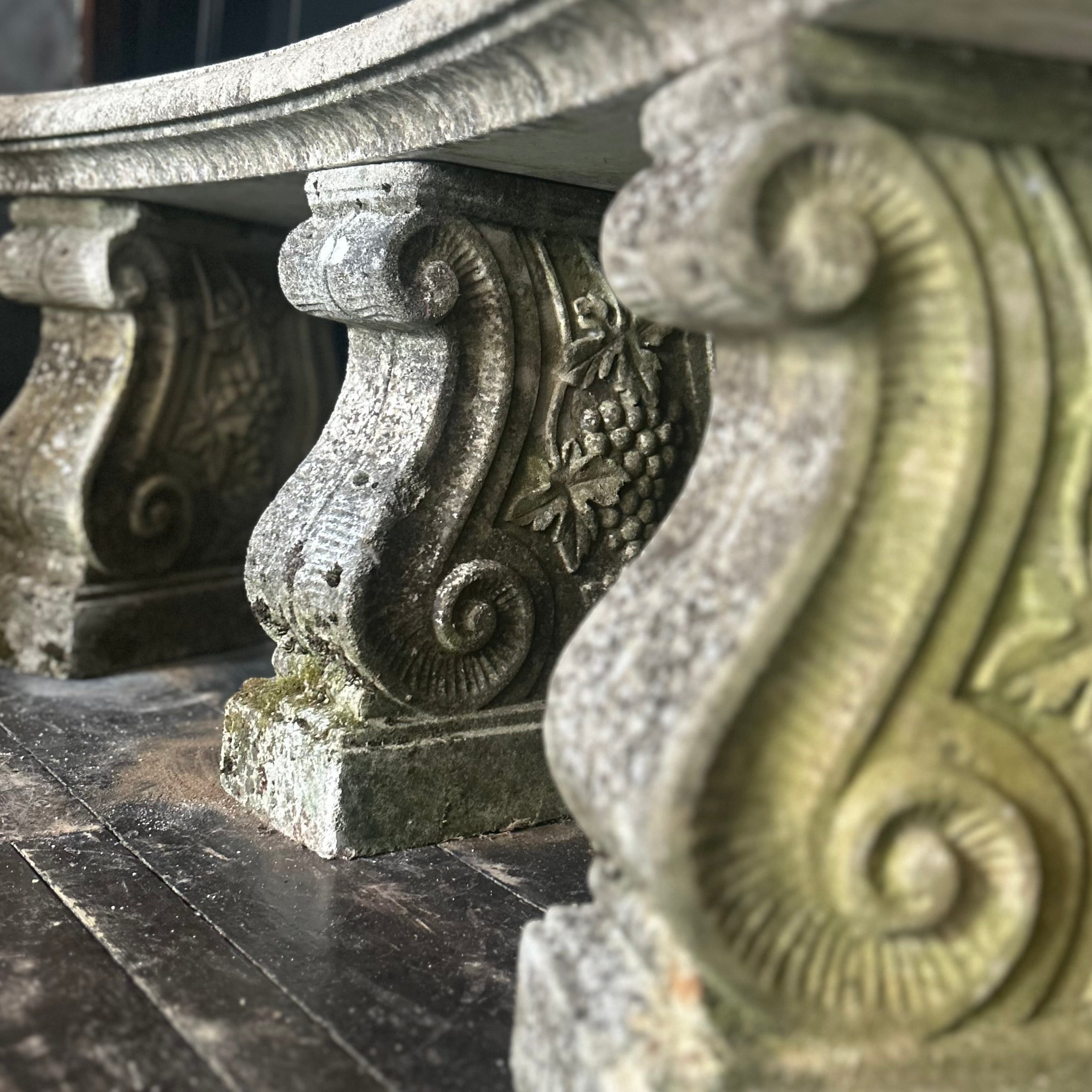 Vintage Curved Garden Bench
