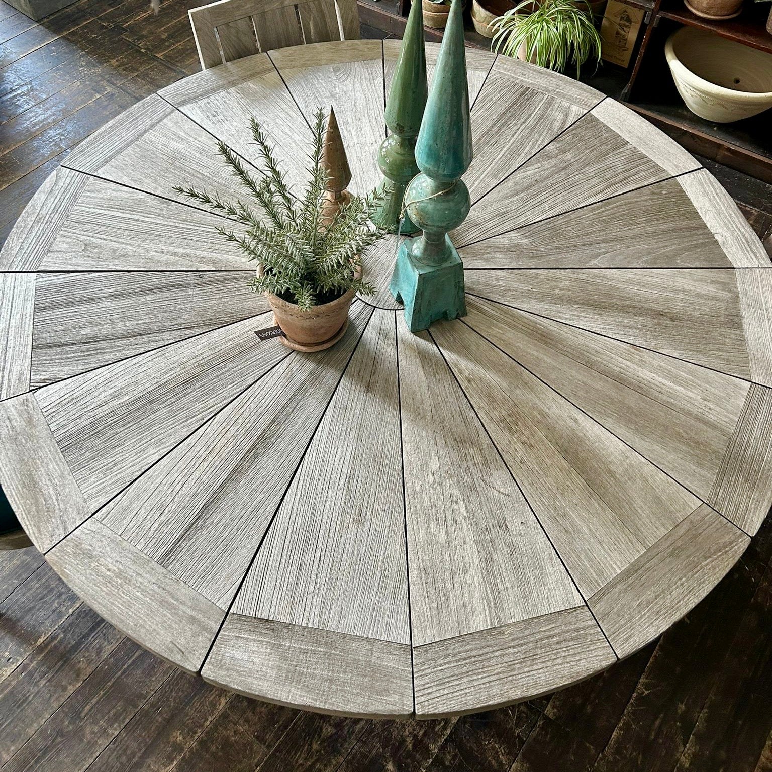 Teak Round Outdoor Dining Table & Chair Set
