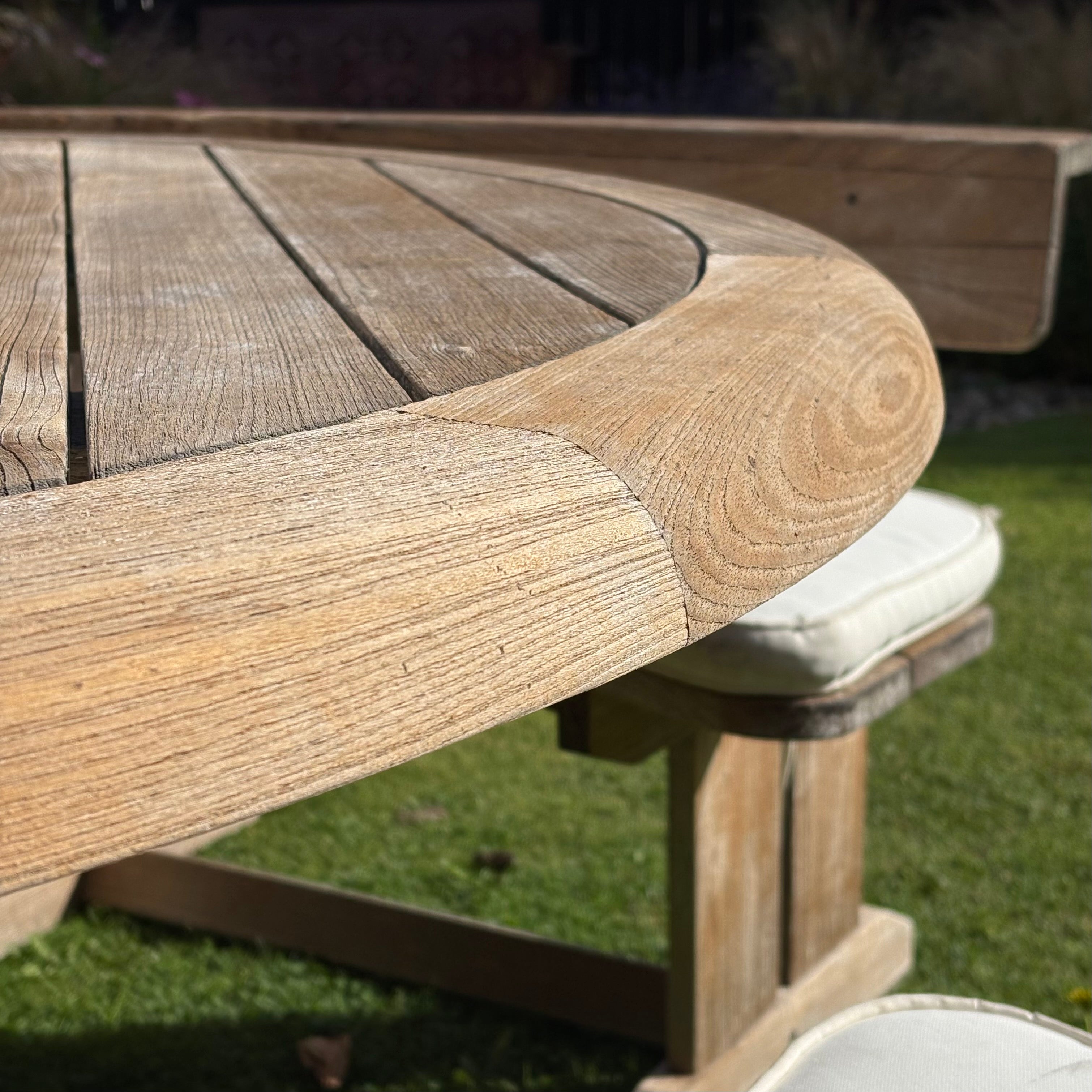 Teak Garden Table & Bench Set with Parasol