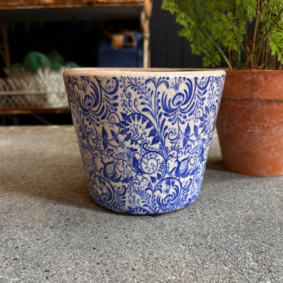 Crackle Glaze Plant Pot