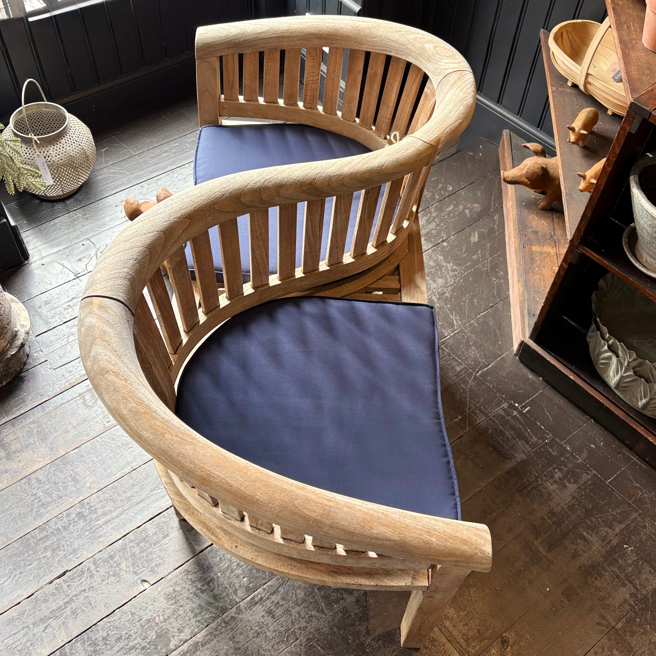 Teak ‘S’ Shaped Companion Bench