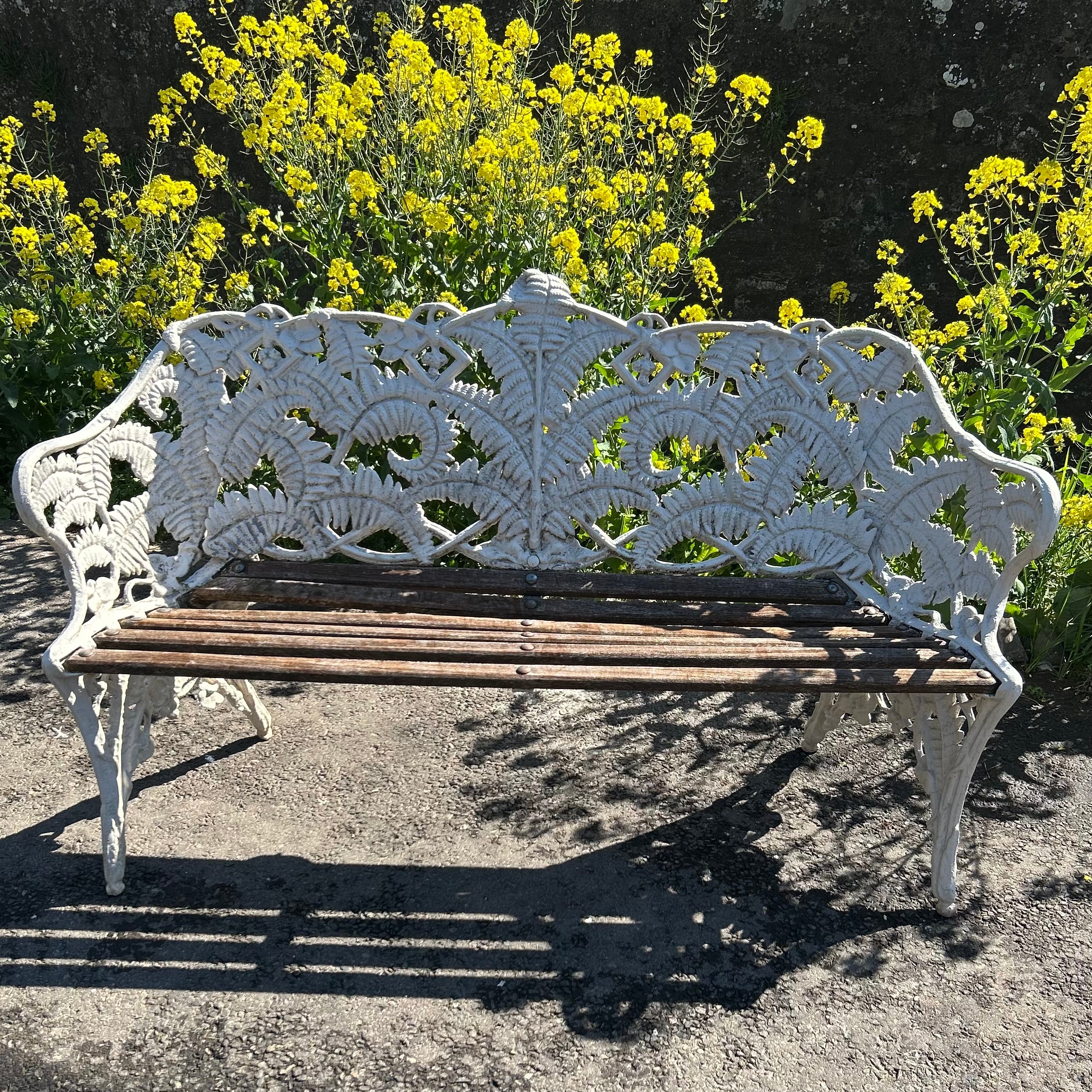 Cast Iron Bench With Fern & Blackberry Design