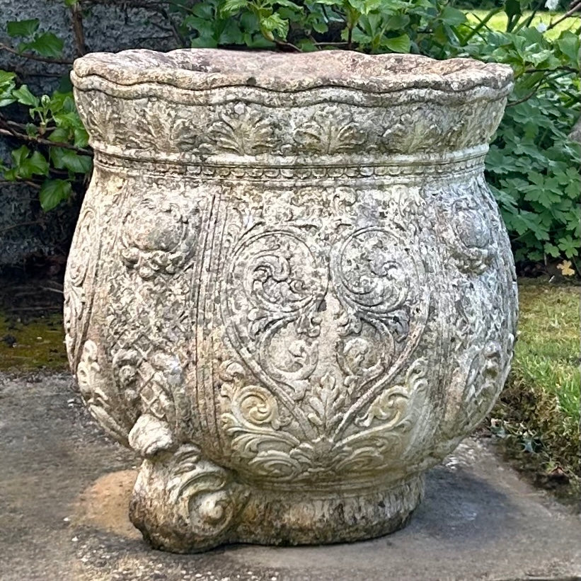 Reclaimed Garden Pot with Fluted Top