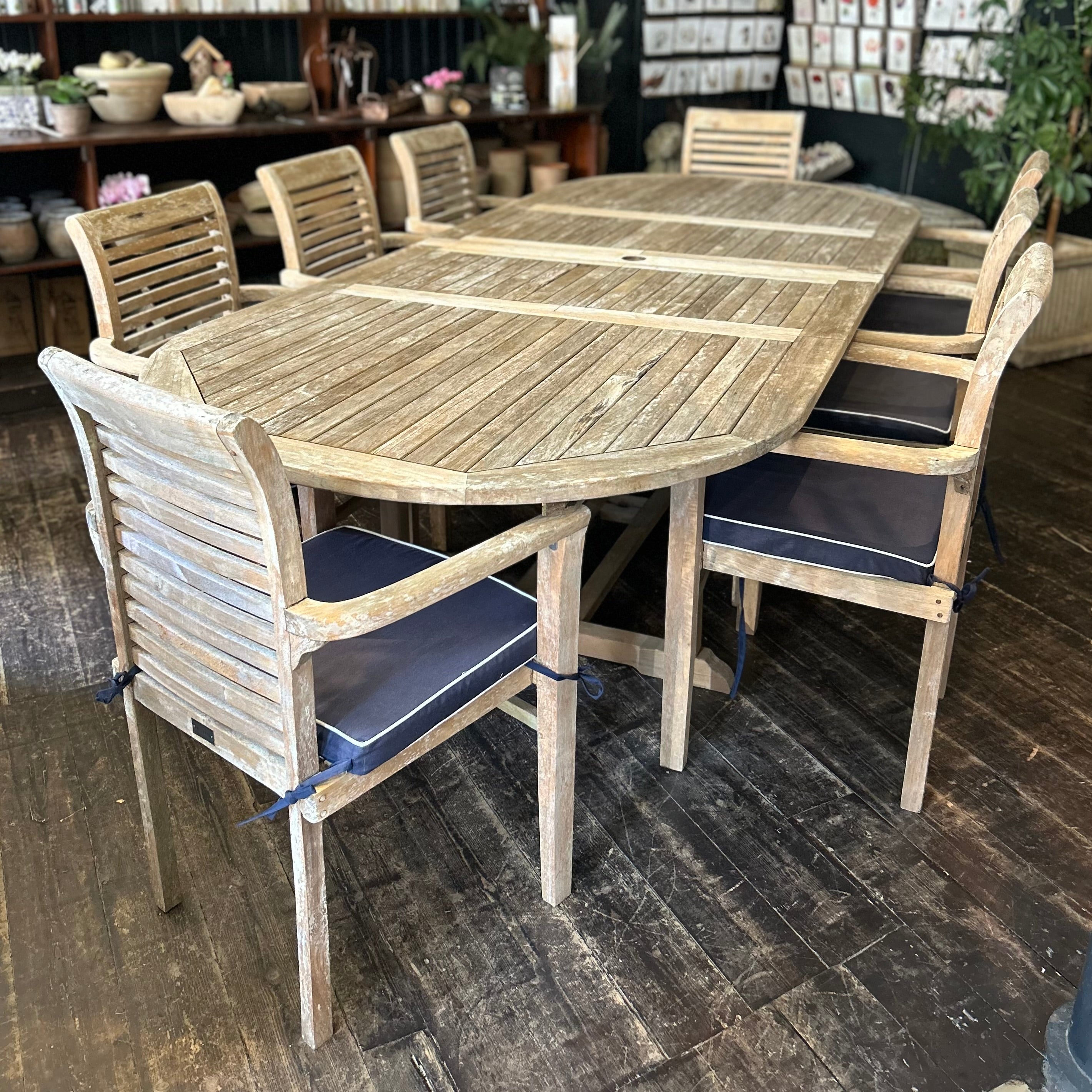 Extending Teak Outdoor Dining Set