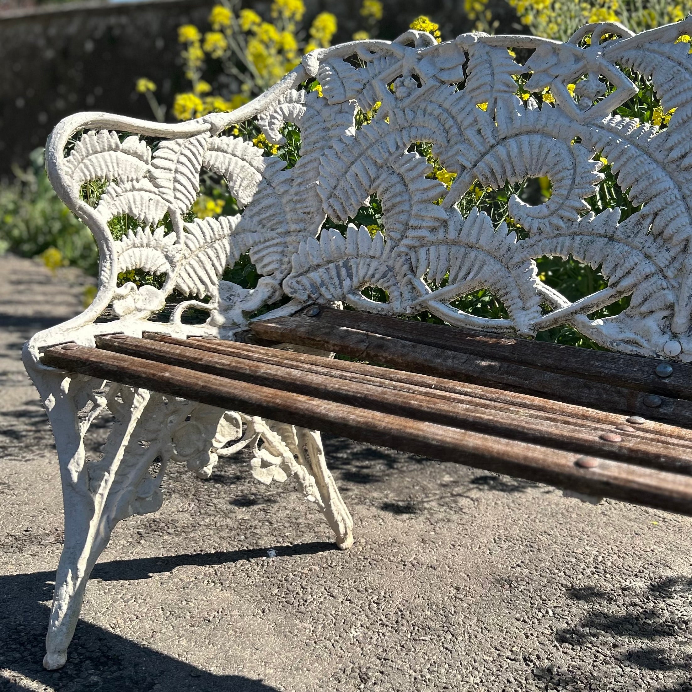 Cast Iron Bench With Fern & Blackberry Design
