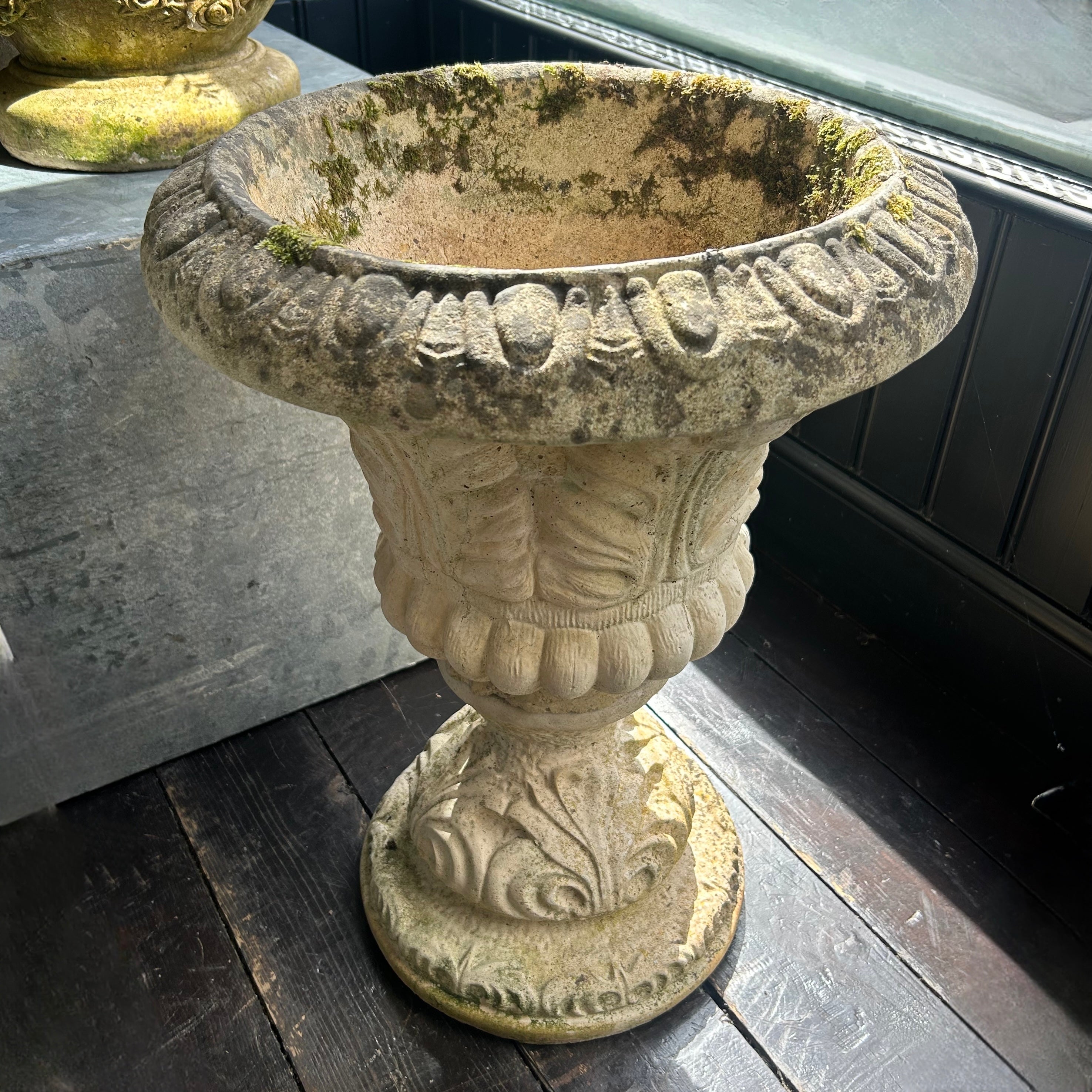 Classical Urn With Leaf Motif
