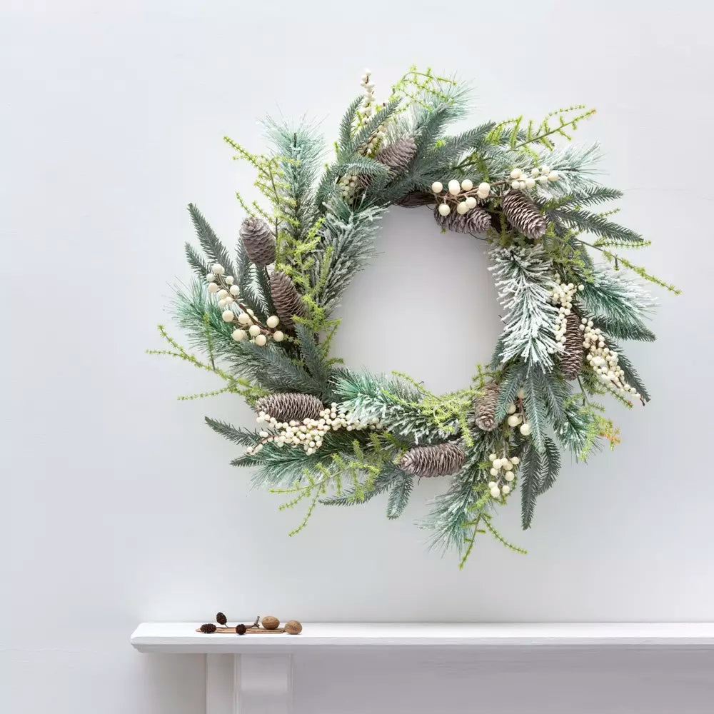 Winter Berry Wreath With Cones