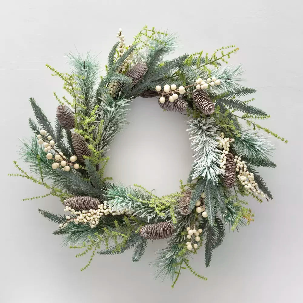 Winter Berry Wreath With Cones