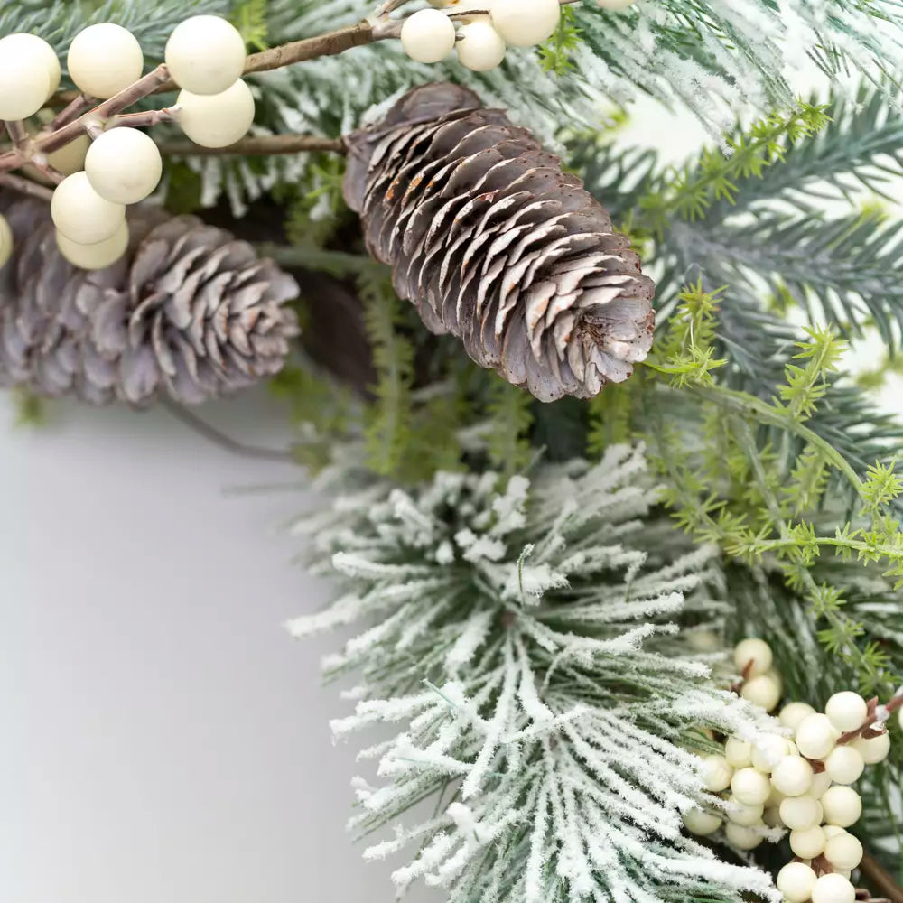 Winter Berry Wreath With Cones