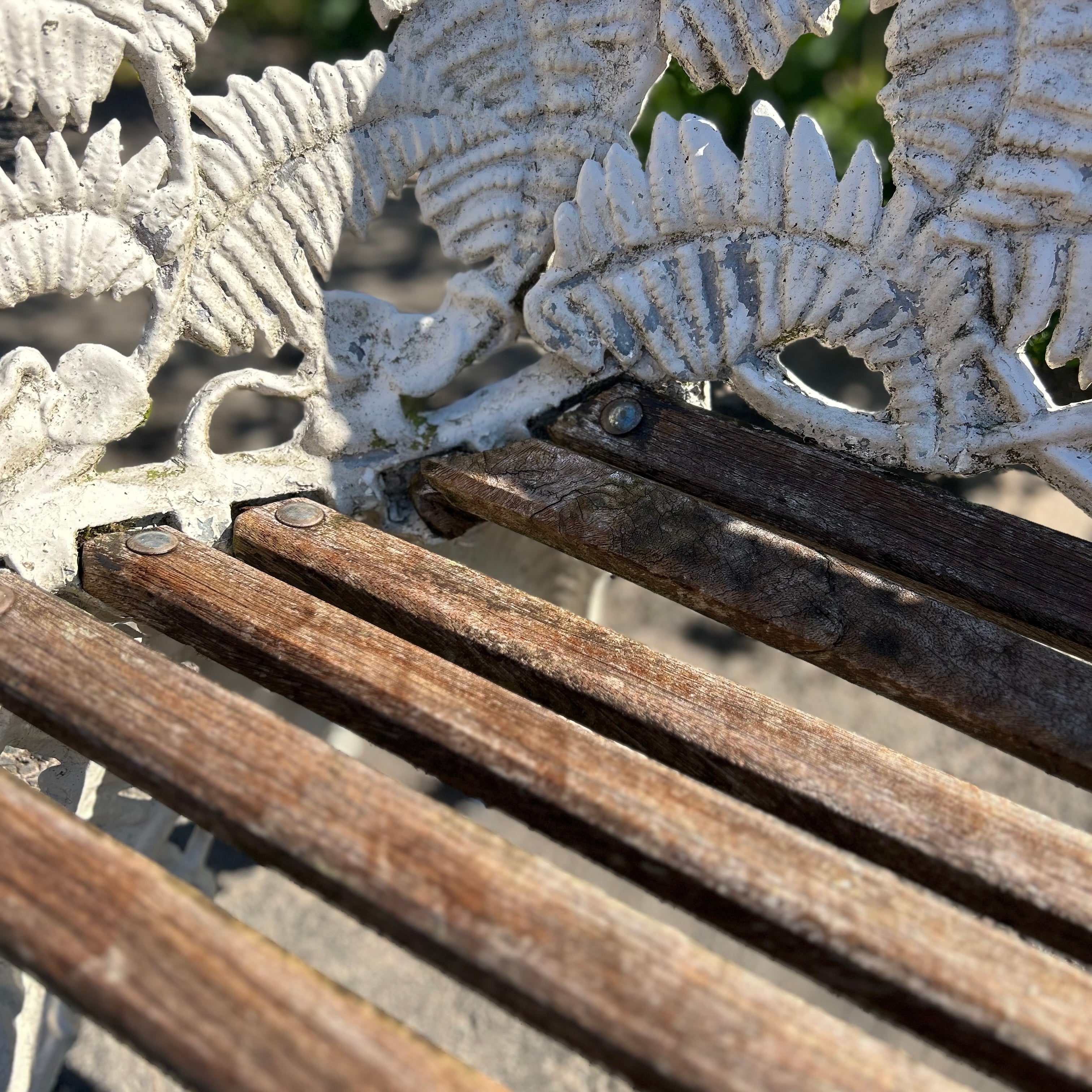 Cast Iron Bench With Fern & Blackberry Design