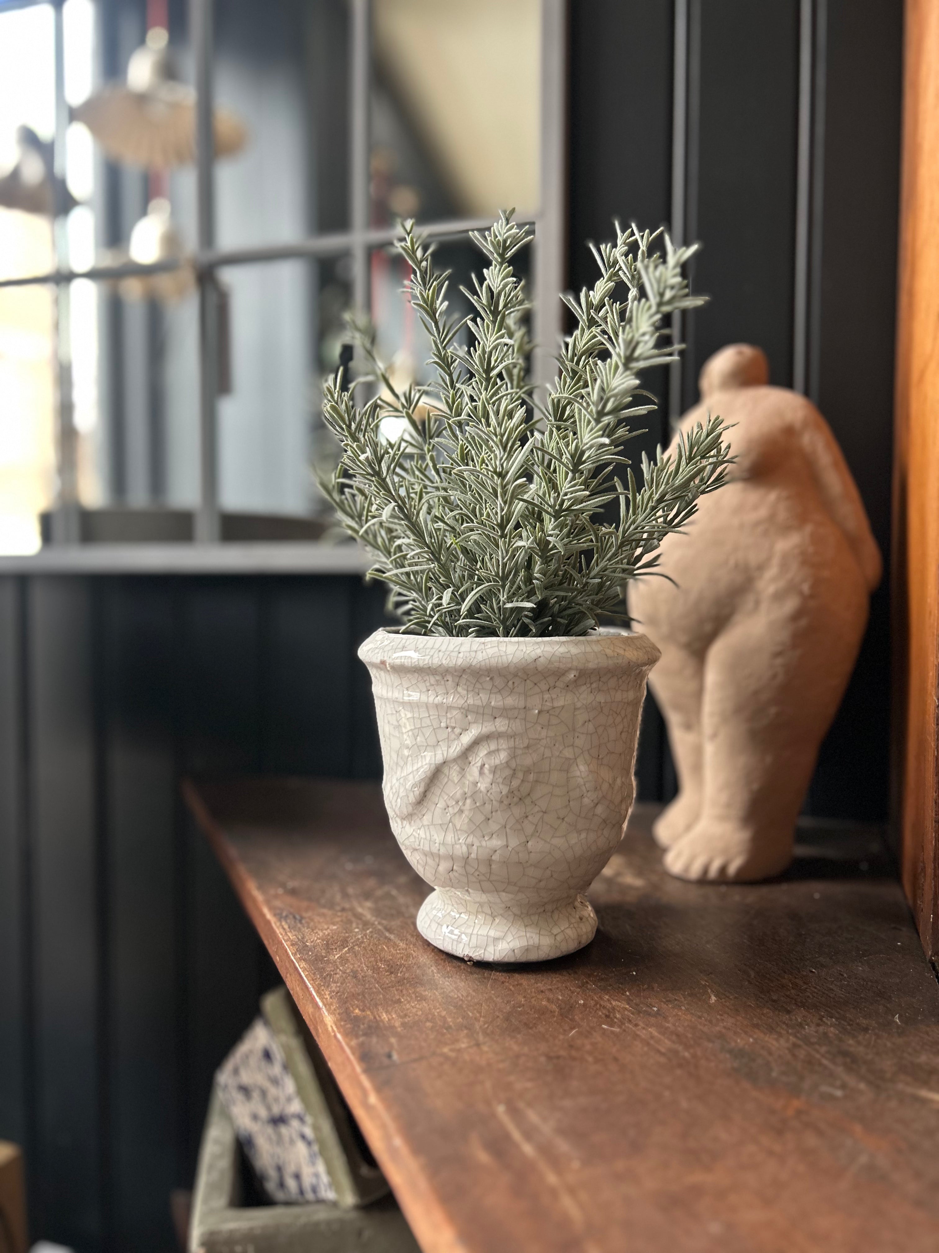 Merida Urn & Faux Rosemary Plant