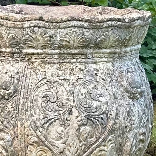 Reclaimed Garden Pot with Fluted Top