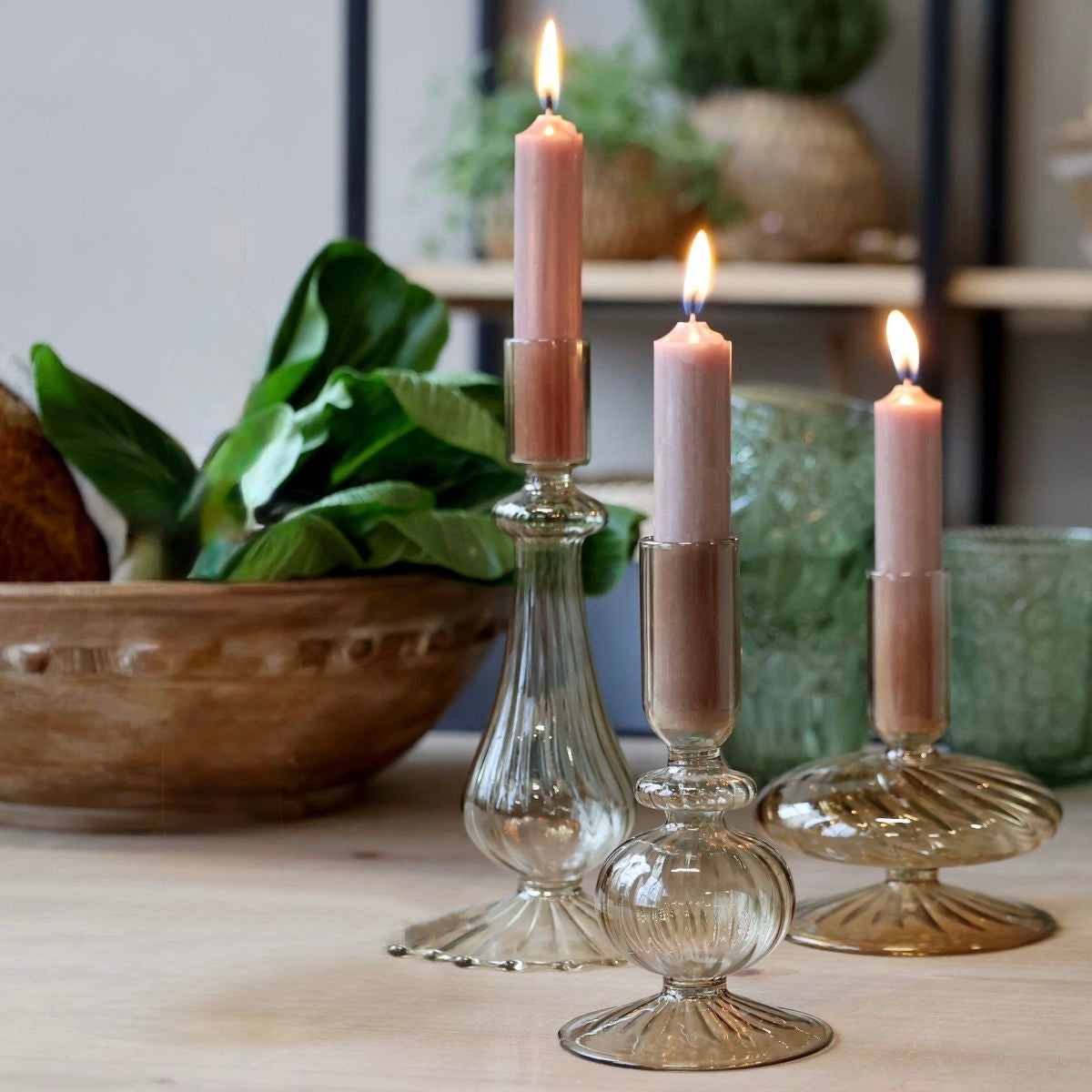 Stemmed Glass Candlestick
