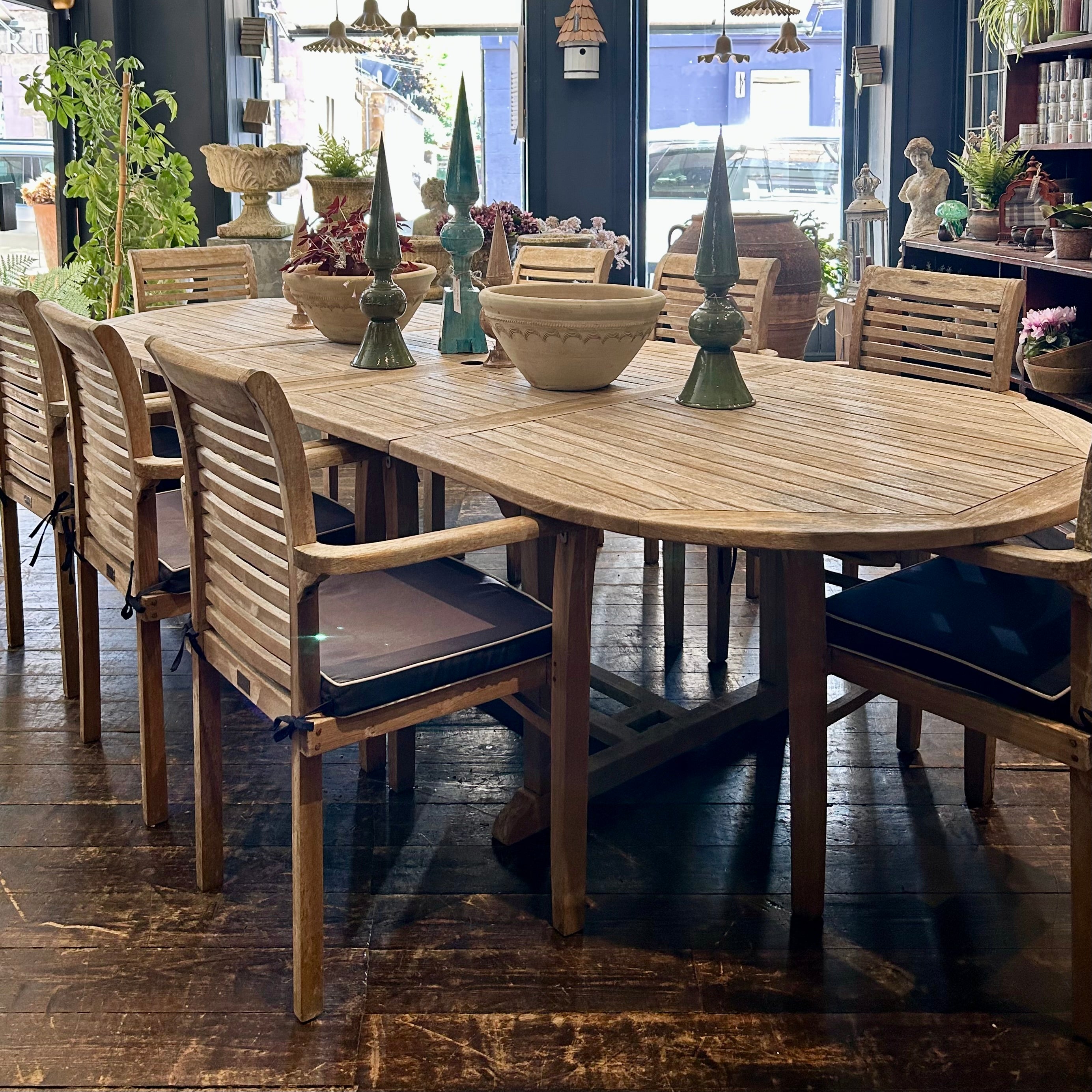 Extending Teak Outdoor Dining Set