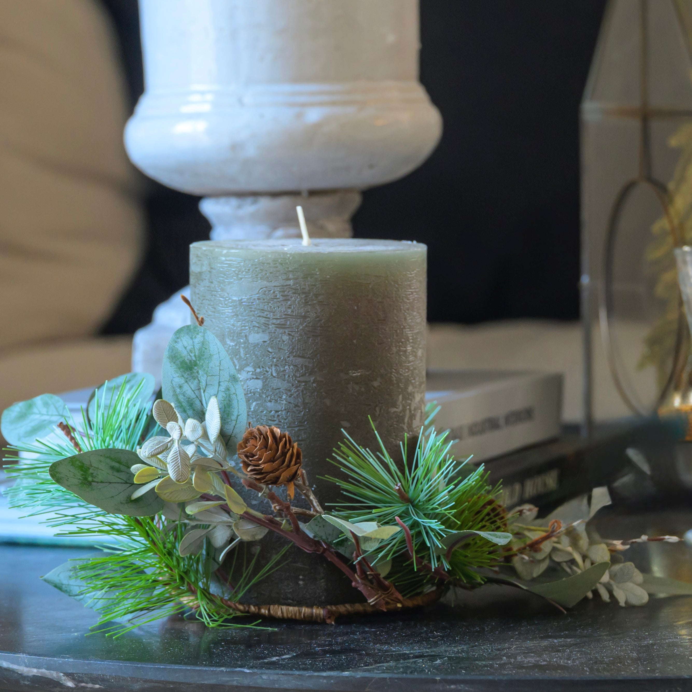 Winter Foliage Candle Ring