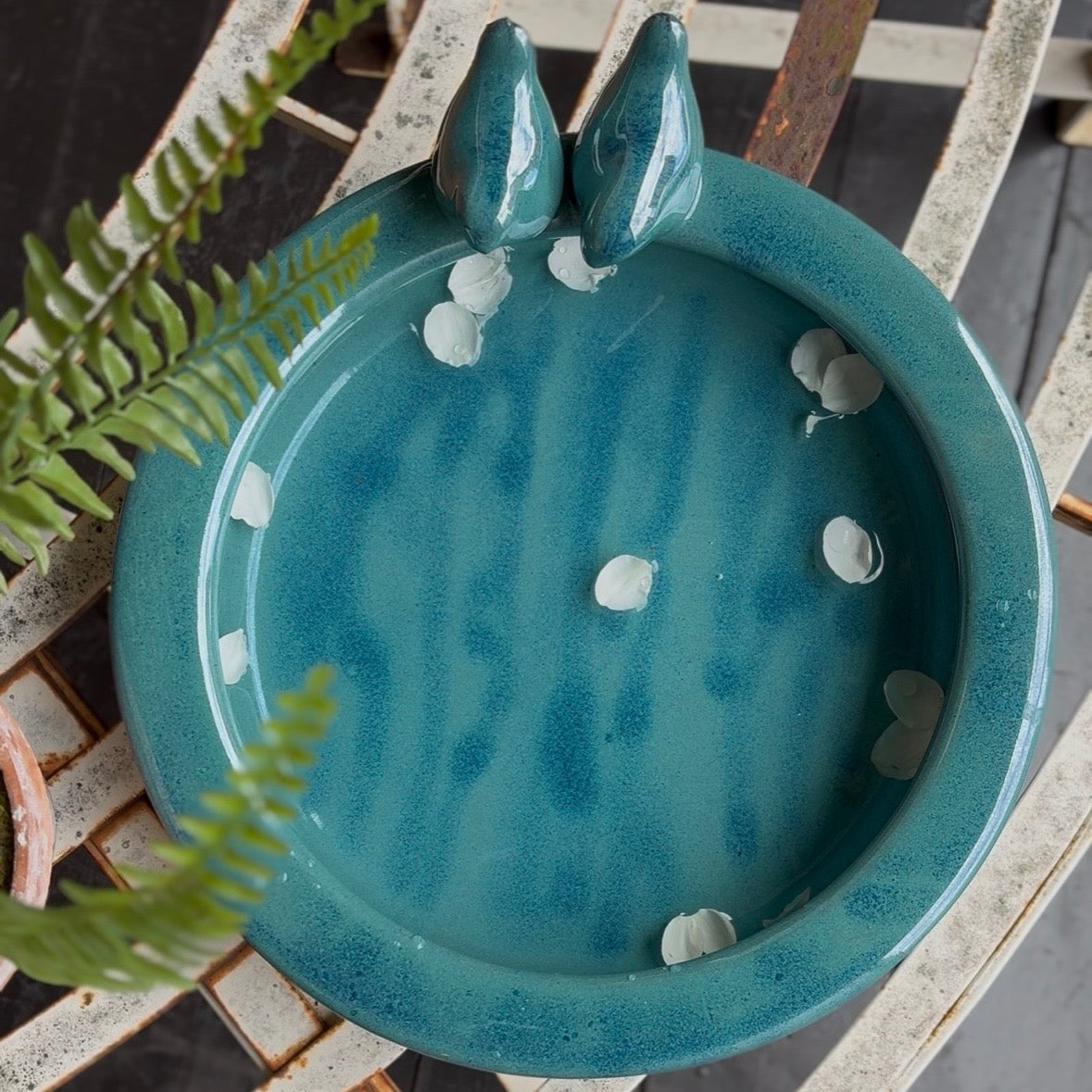 Ceramic Round Birdbath