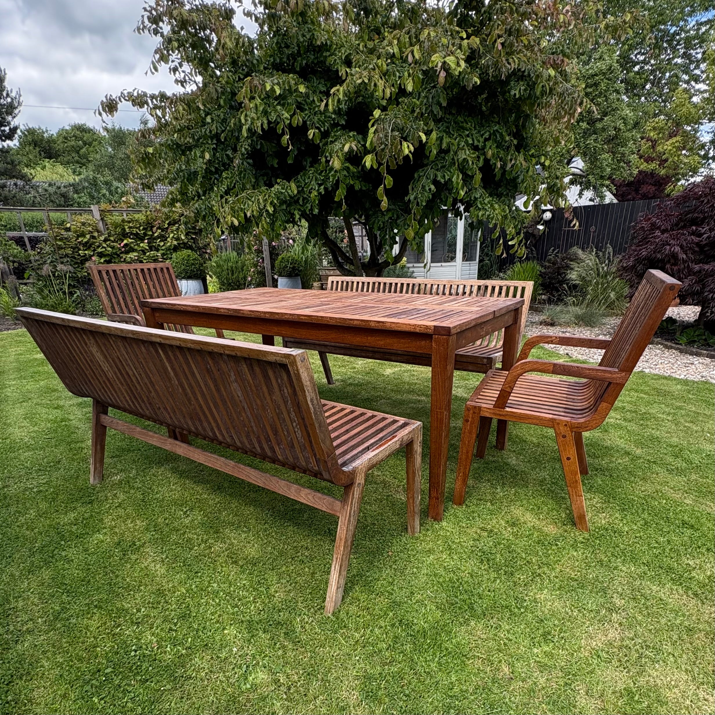 Vintage Habitat Mombasa Solid Teak Garden Set