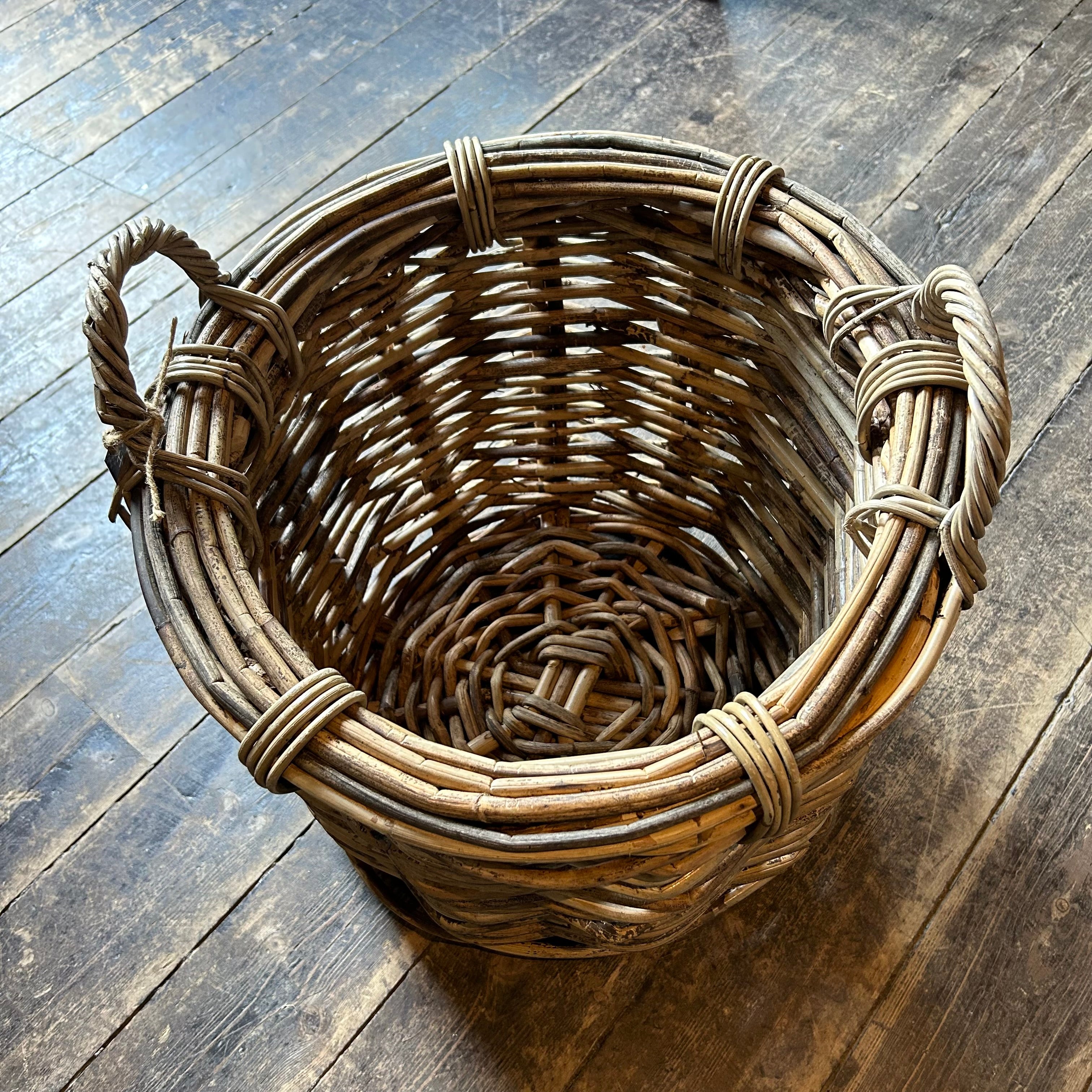 Round Rattan Log Basket