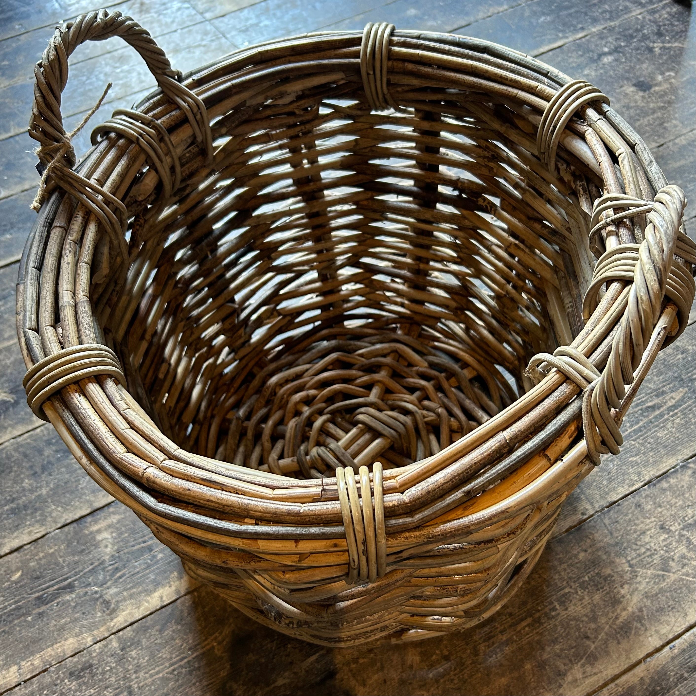 Round Rattan Log Basket