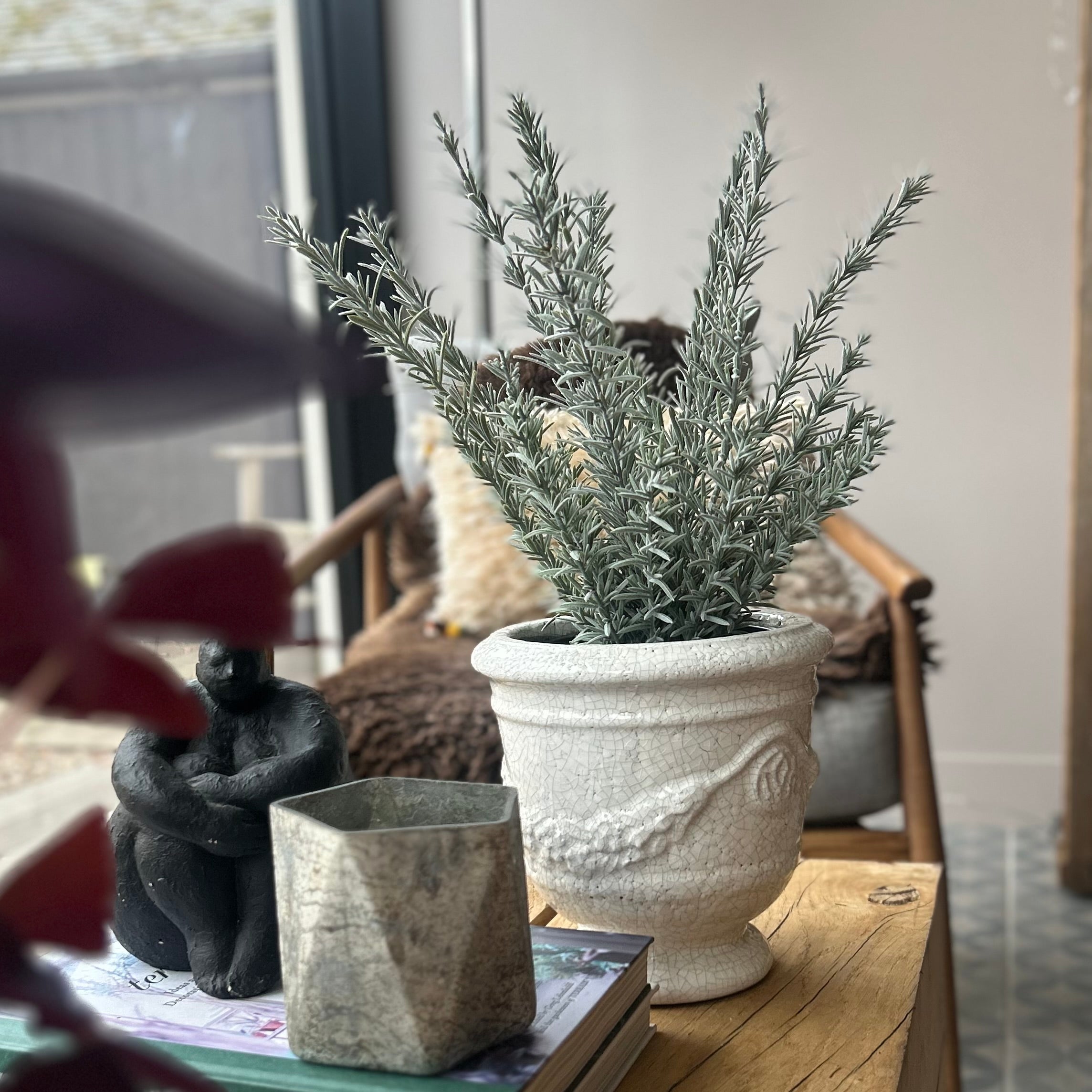 Faux Rosemary Plant In Pot