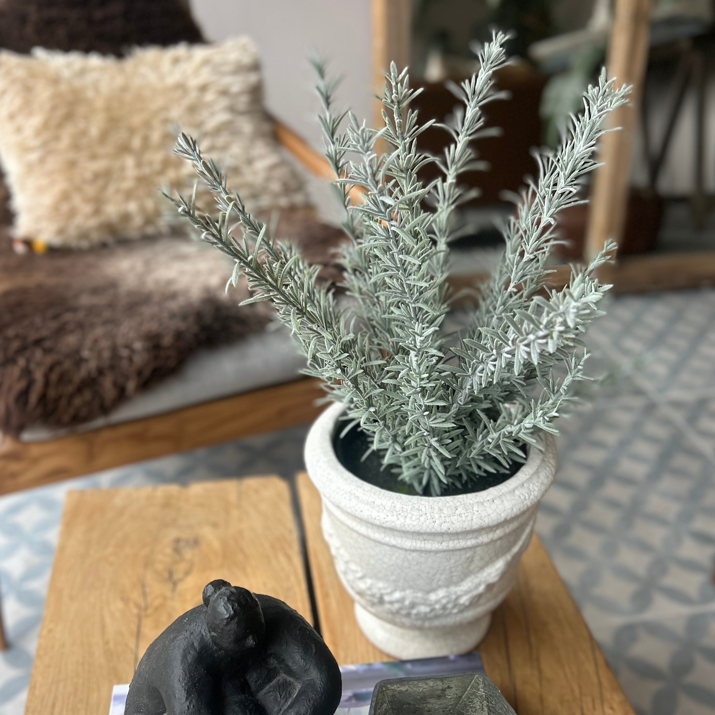 Faux Rosemary Plant In Pot