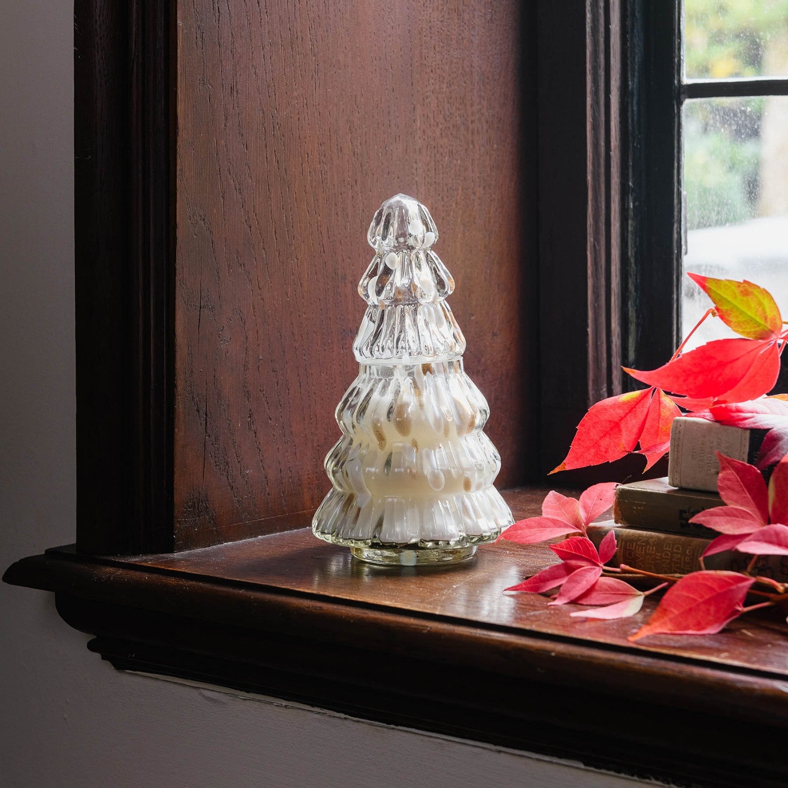 Glass Christmas Tree Candle