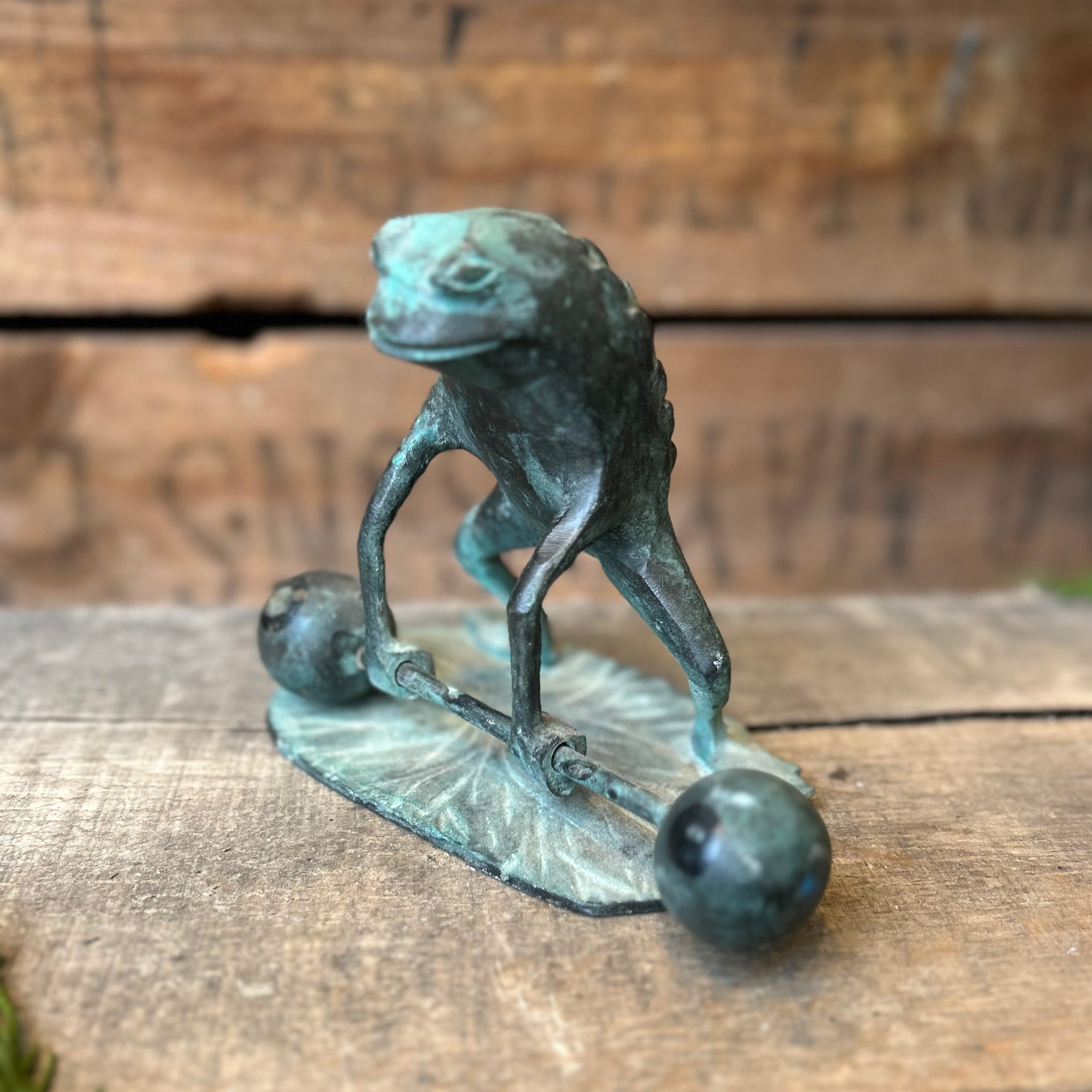 Vintage Dead Lifting Frog Ornament