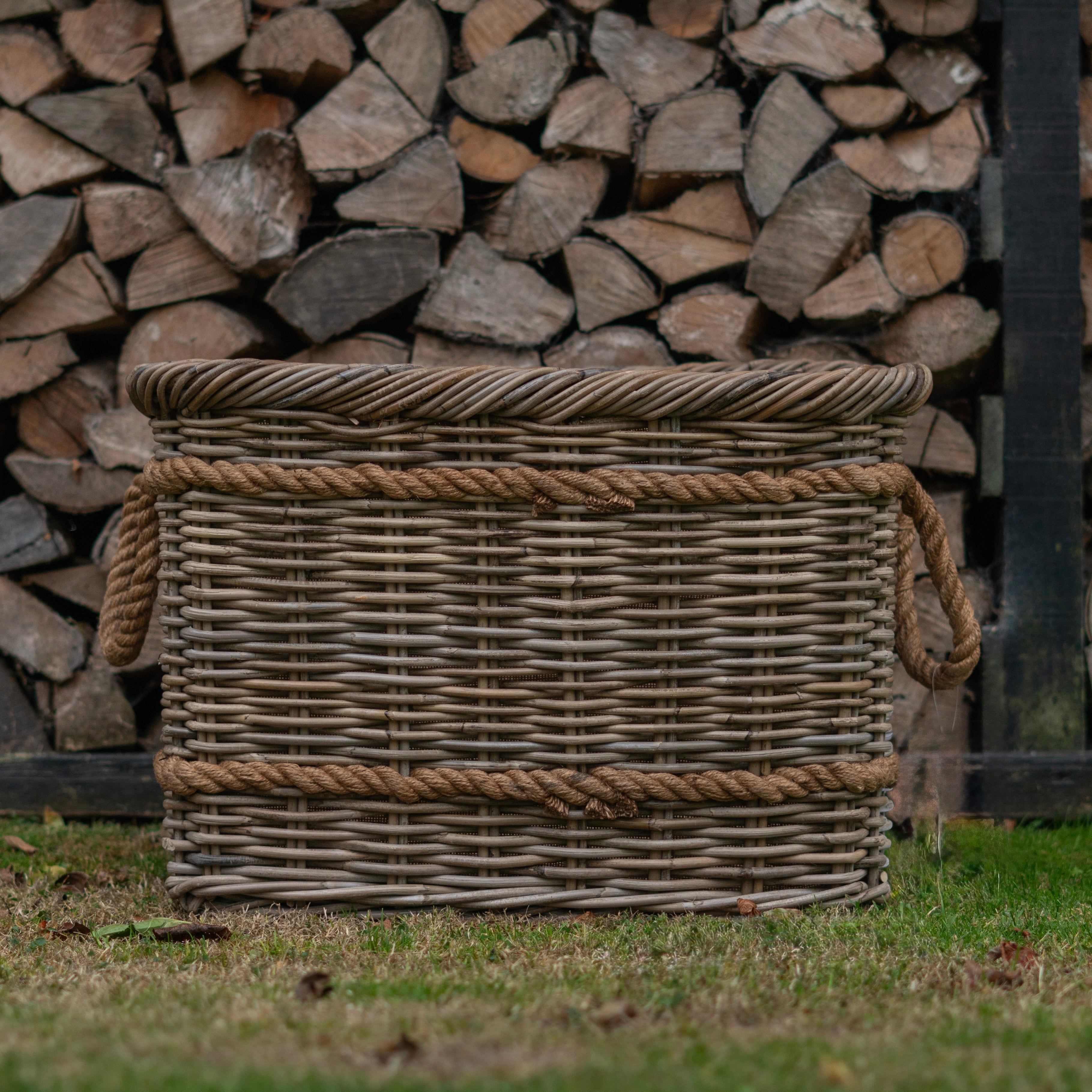 Rectangular Rattan Log Basket
