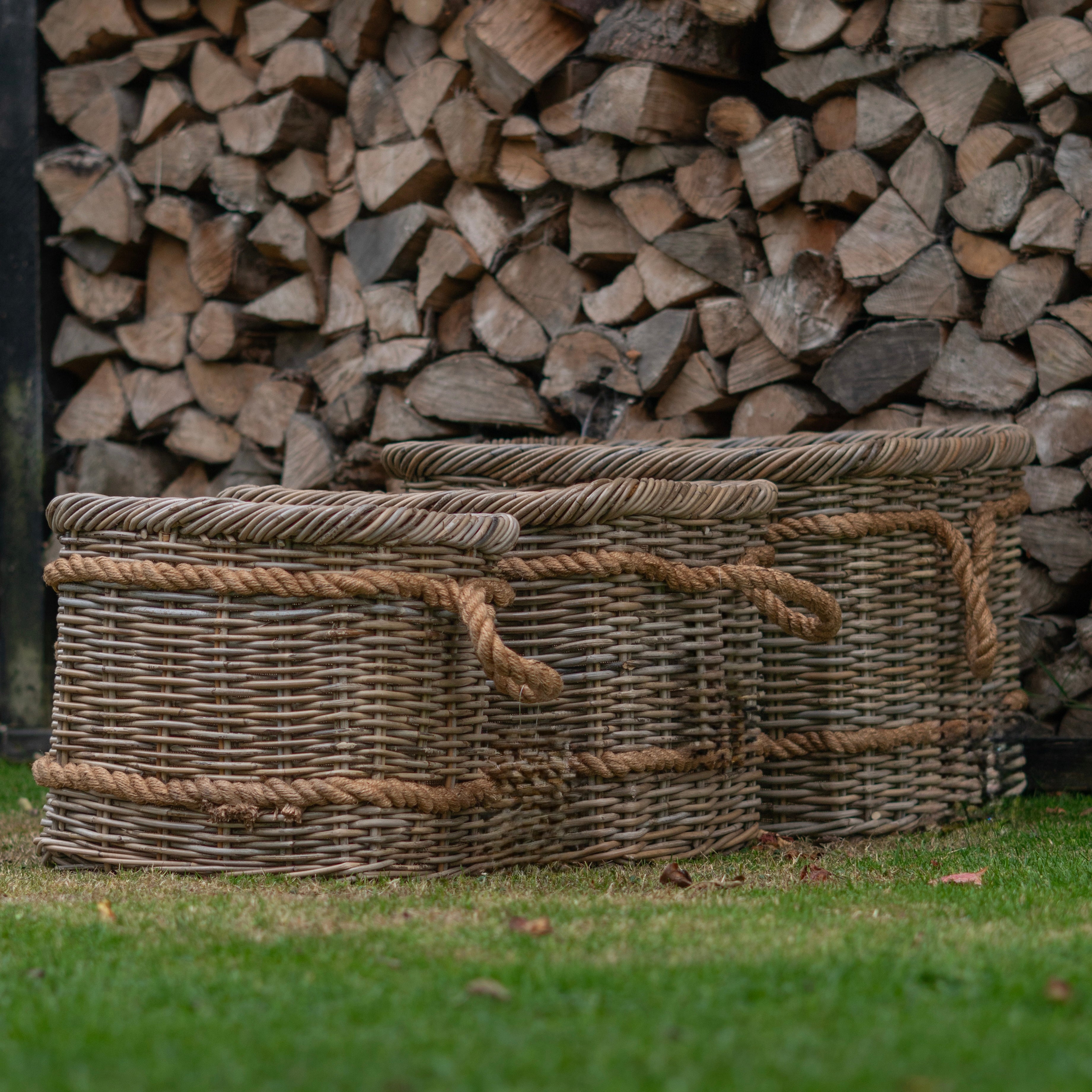 Rectangular Rattan Log Basket