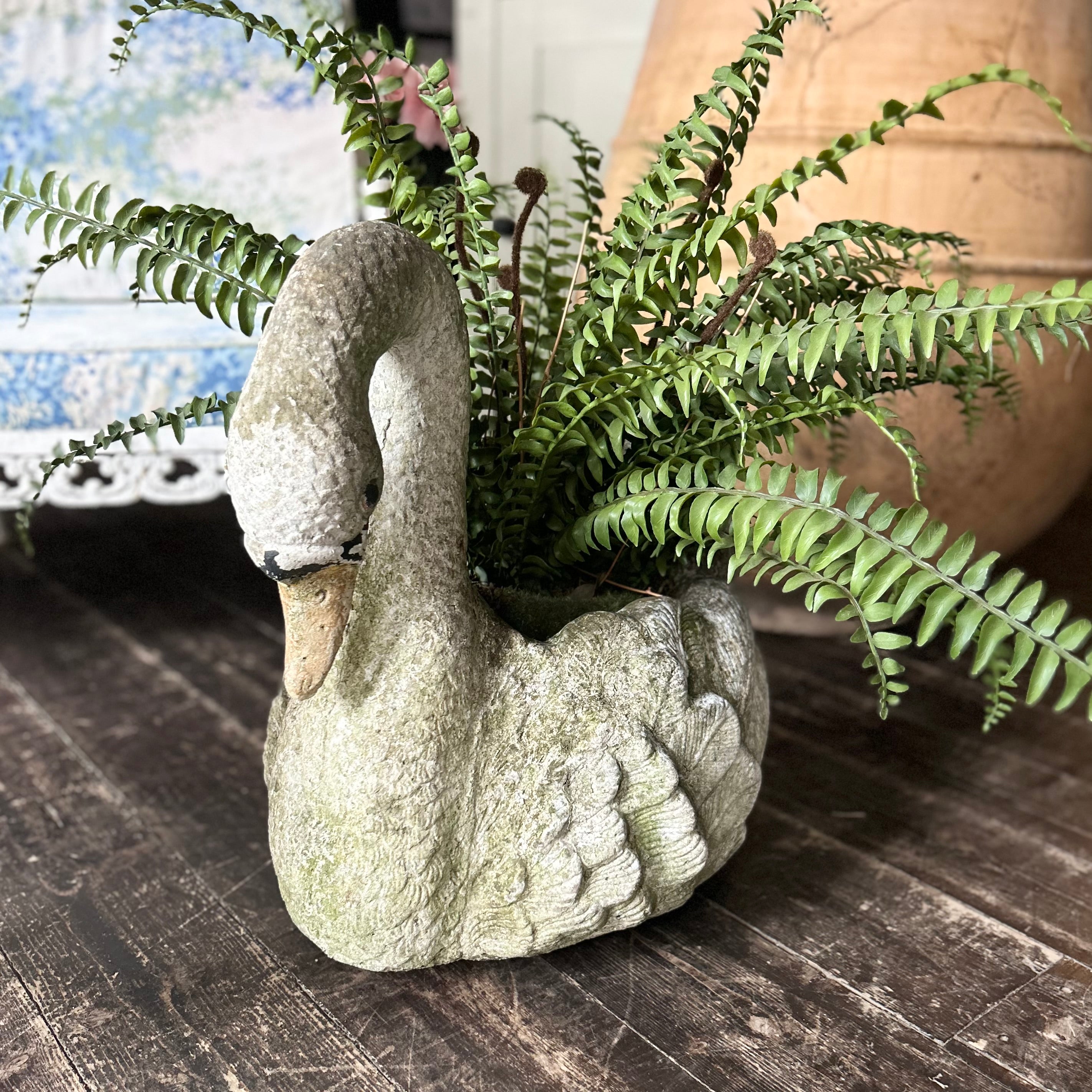 Vintage Swan Planter