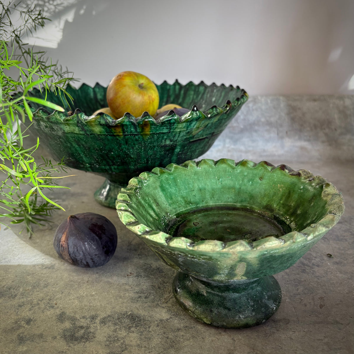 Moroccan Tamegroute Pedestal Bowl