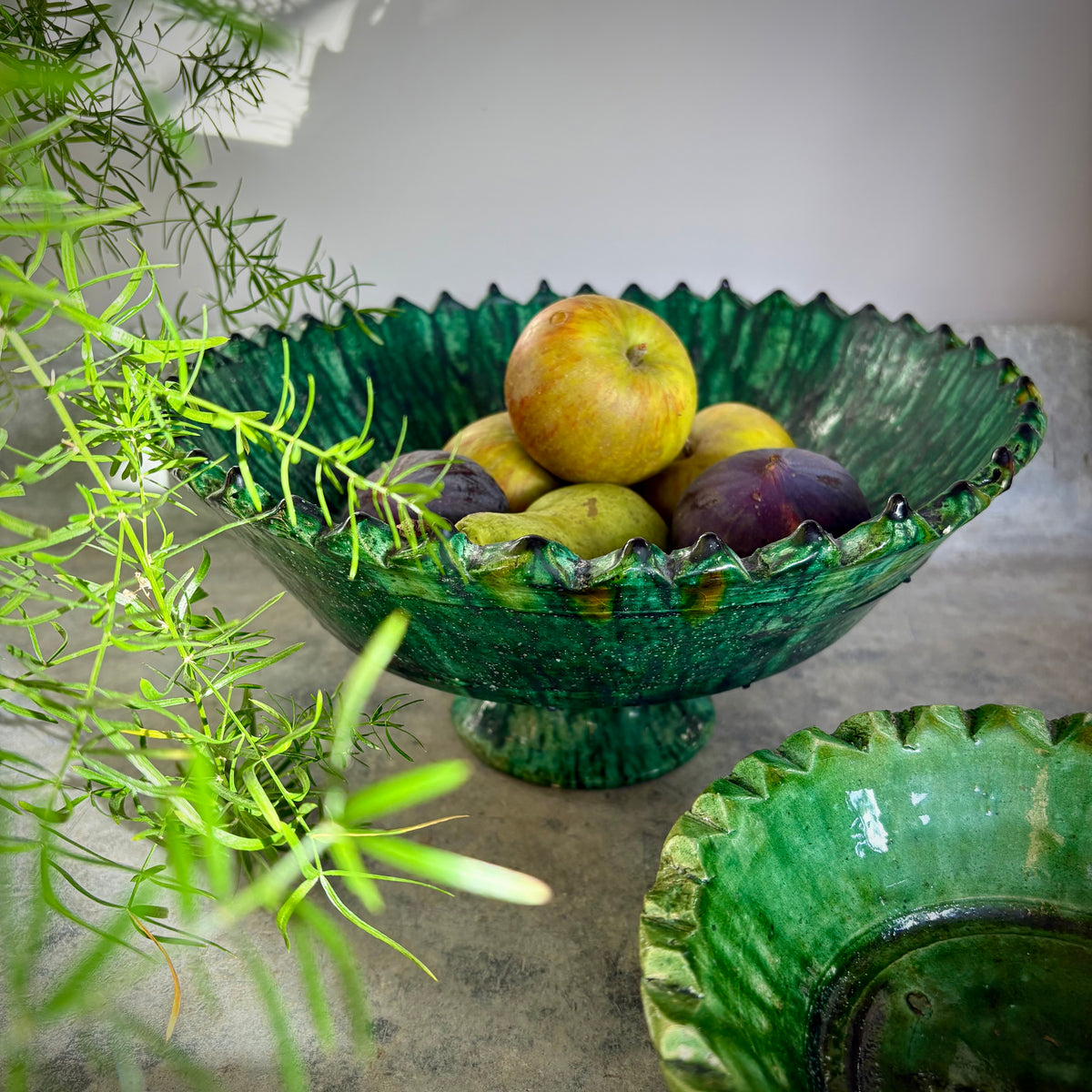 Moroccan Tamegroute Pedestal Bowl