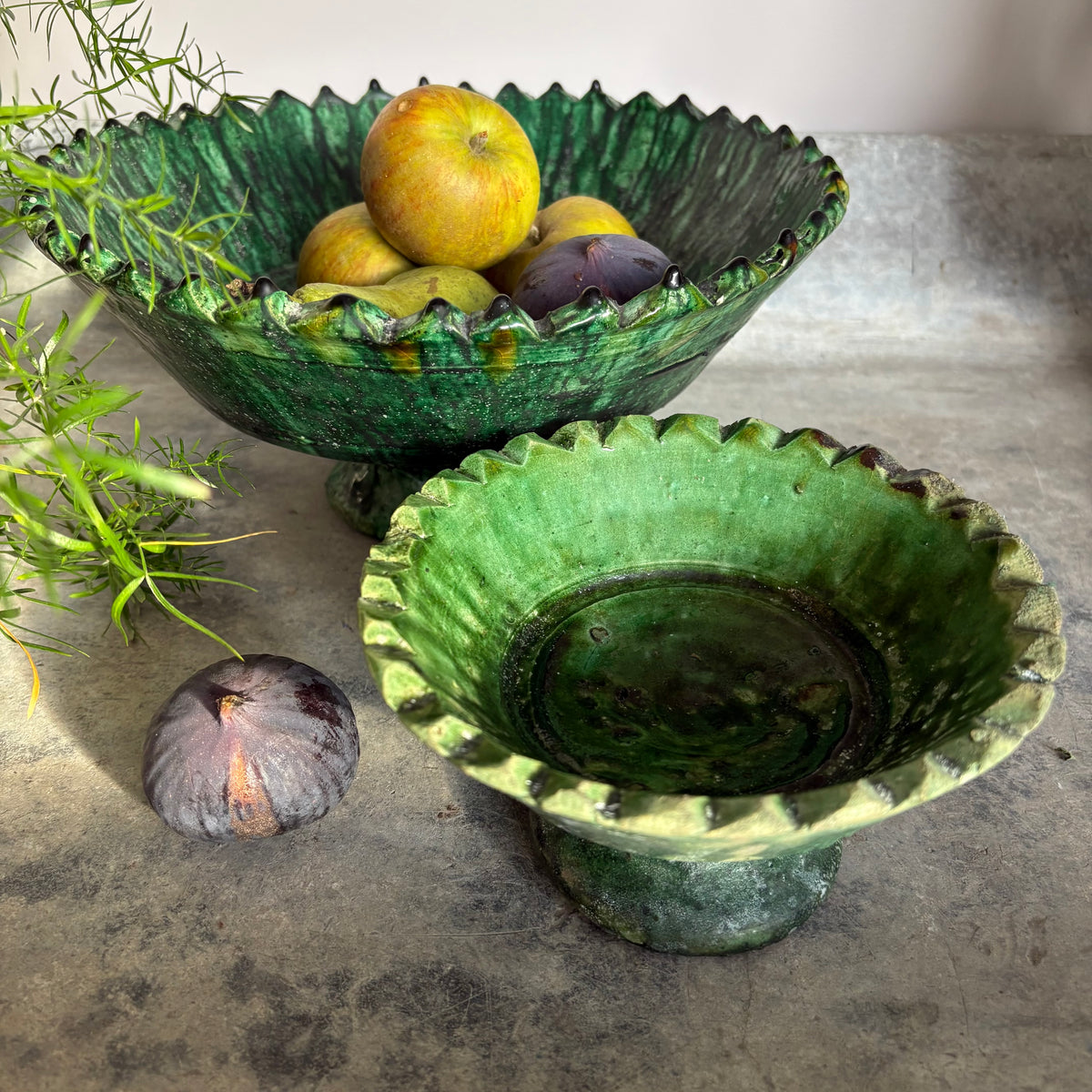 Moroccan Tamegroute Pedestal Bowl