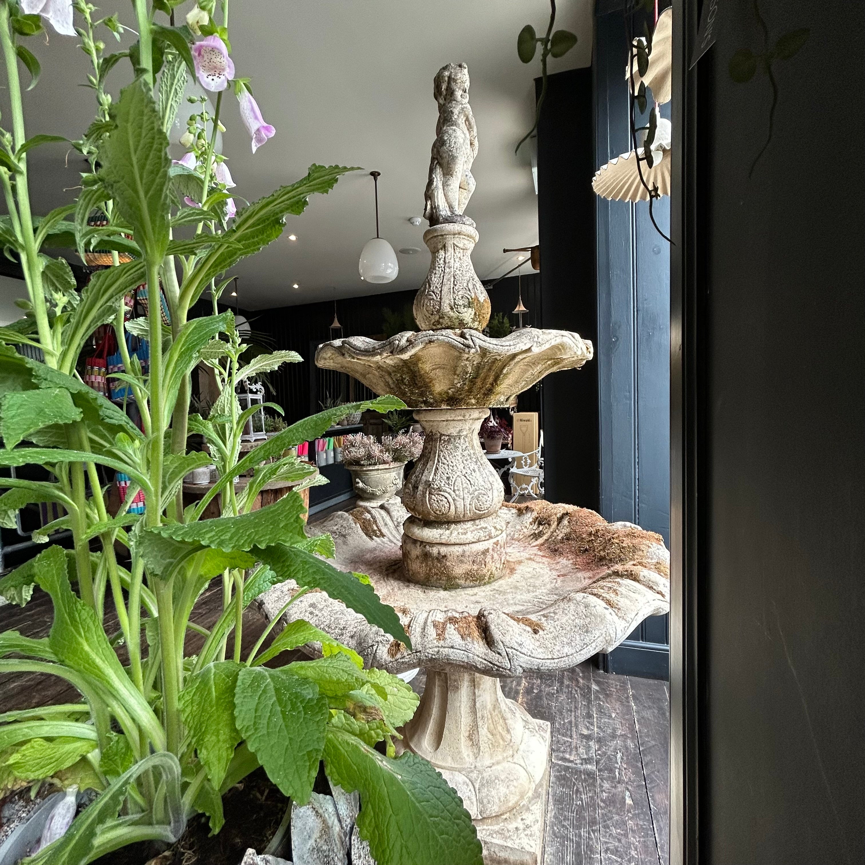 Large Reclaimed Two-Tiered Fountain