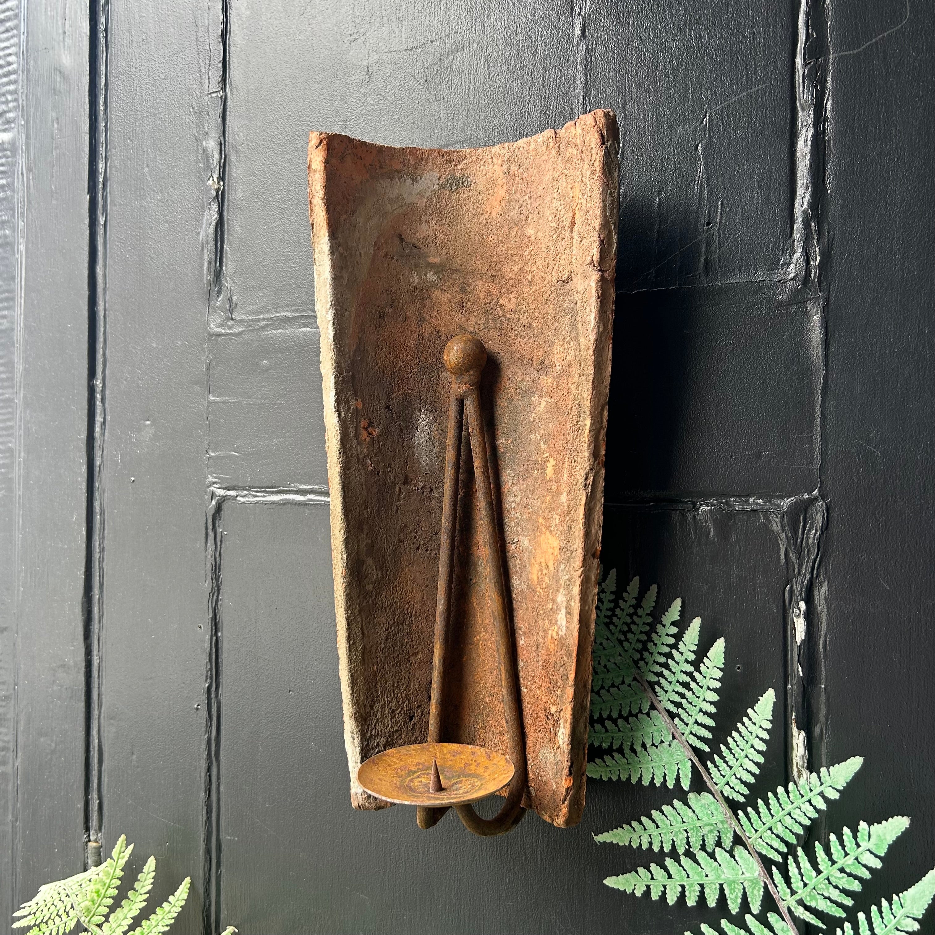 French Roof Tile Candle Sconce