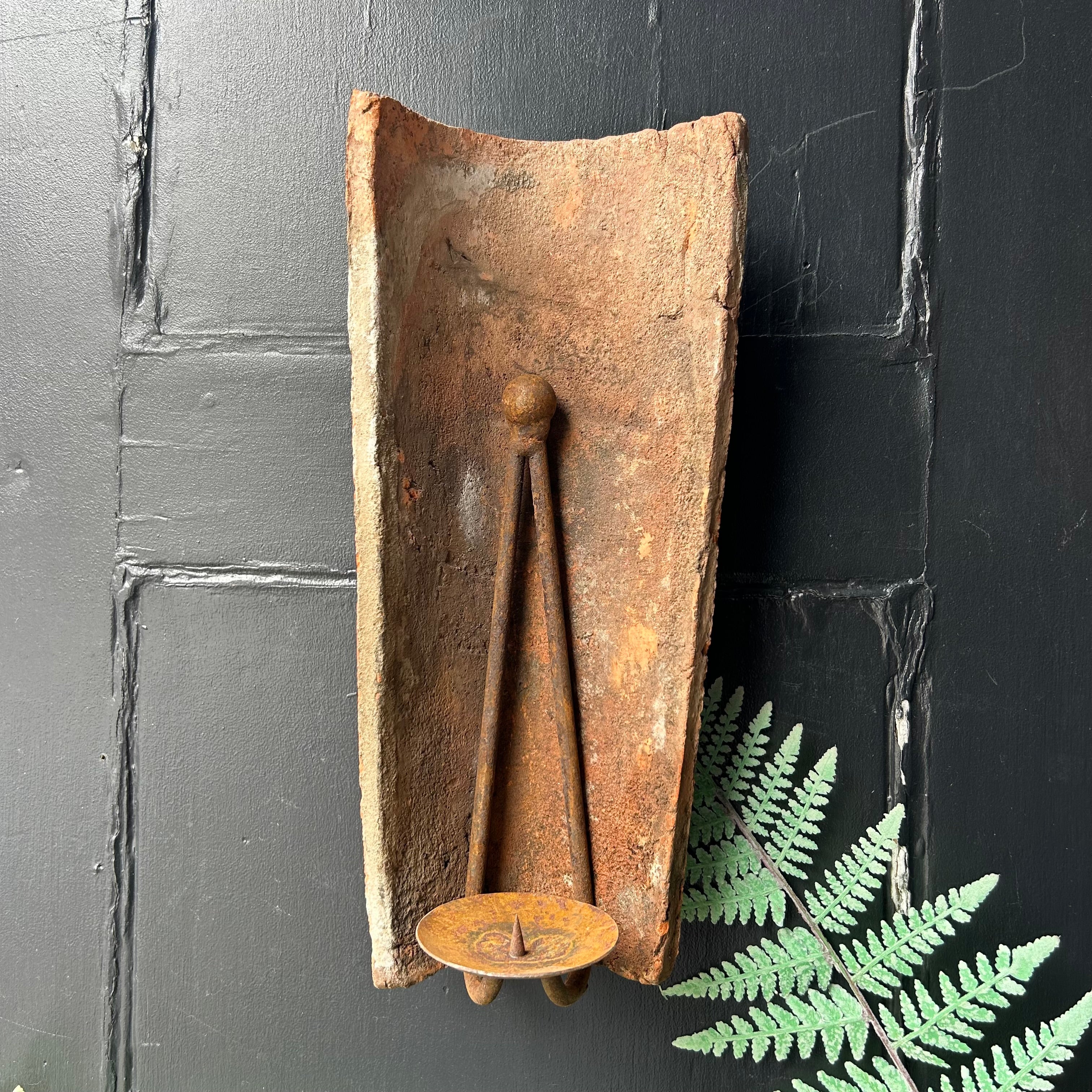 French Roof Tile Candle Sconce