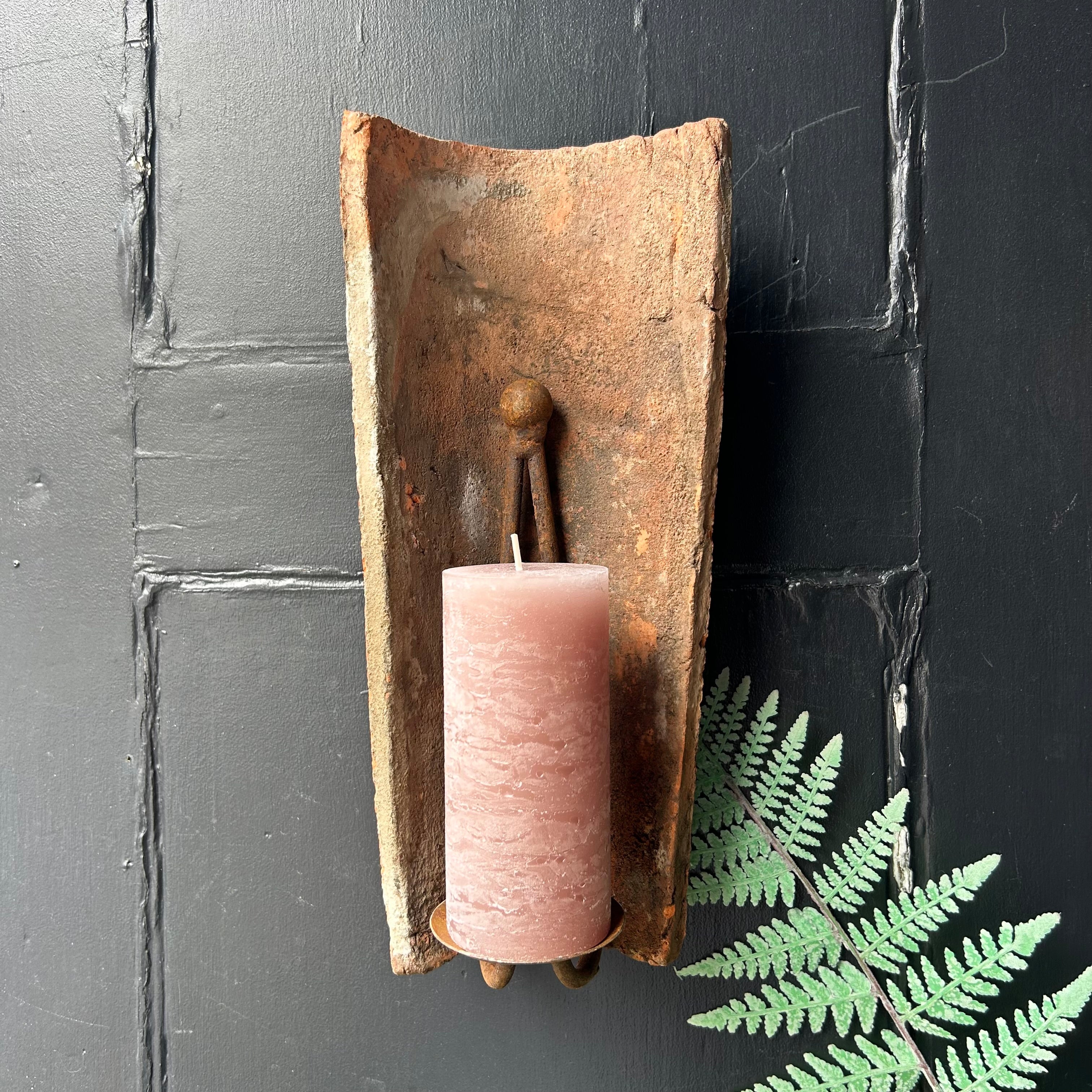 French Roof Tile Candle Sconce