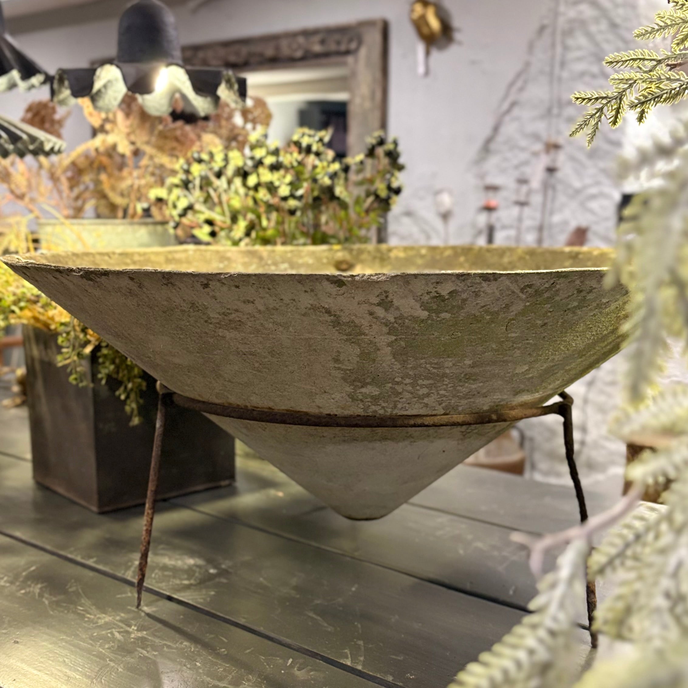 Cone Planter on Iron Stand