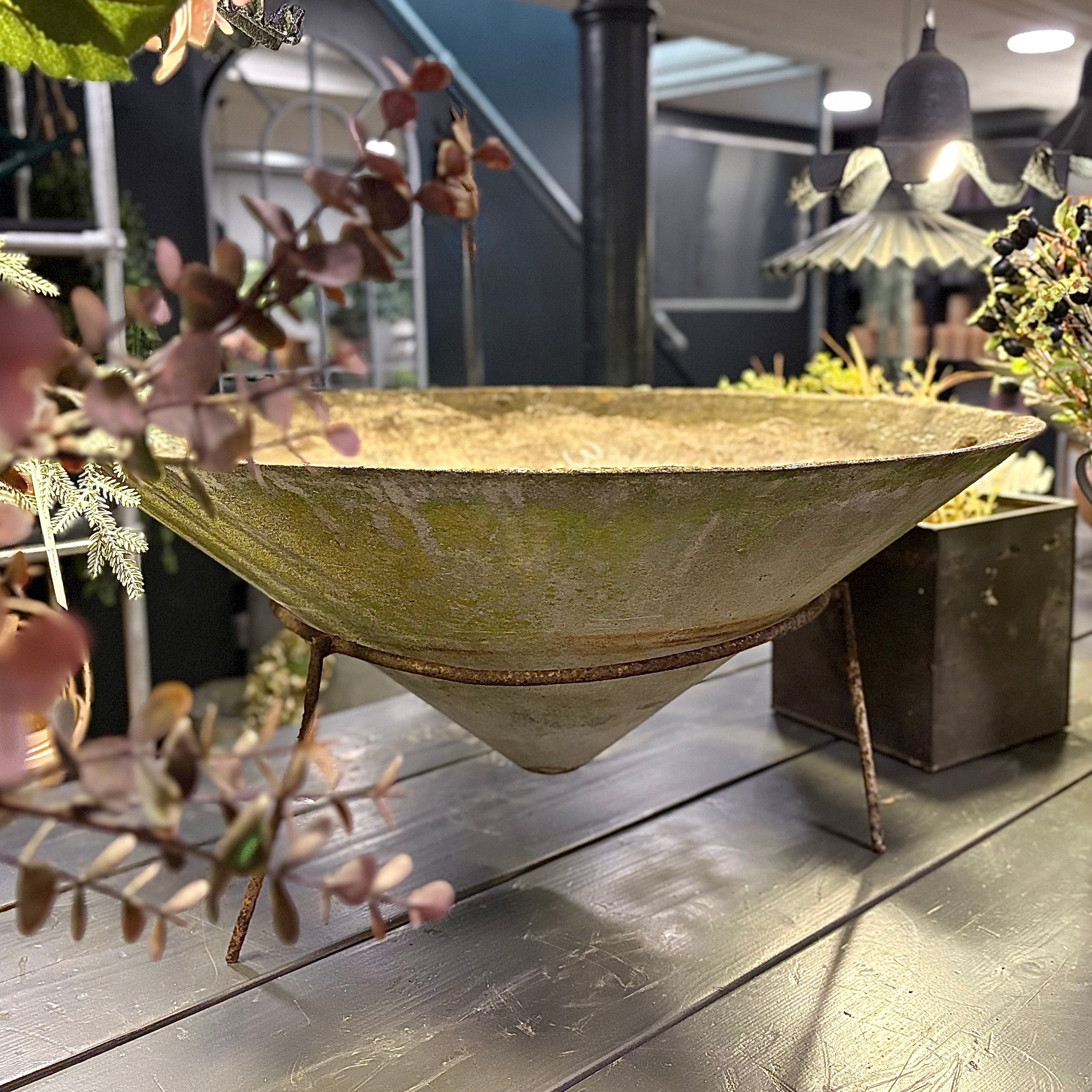 Cone Planter on Iron Stand