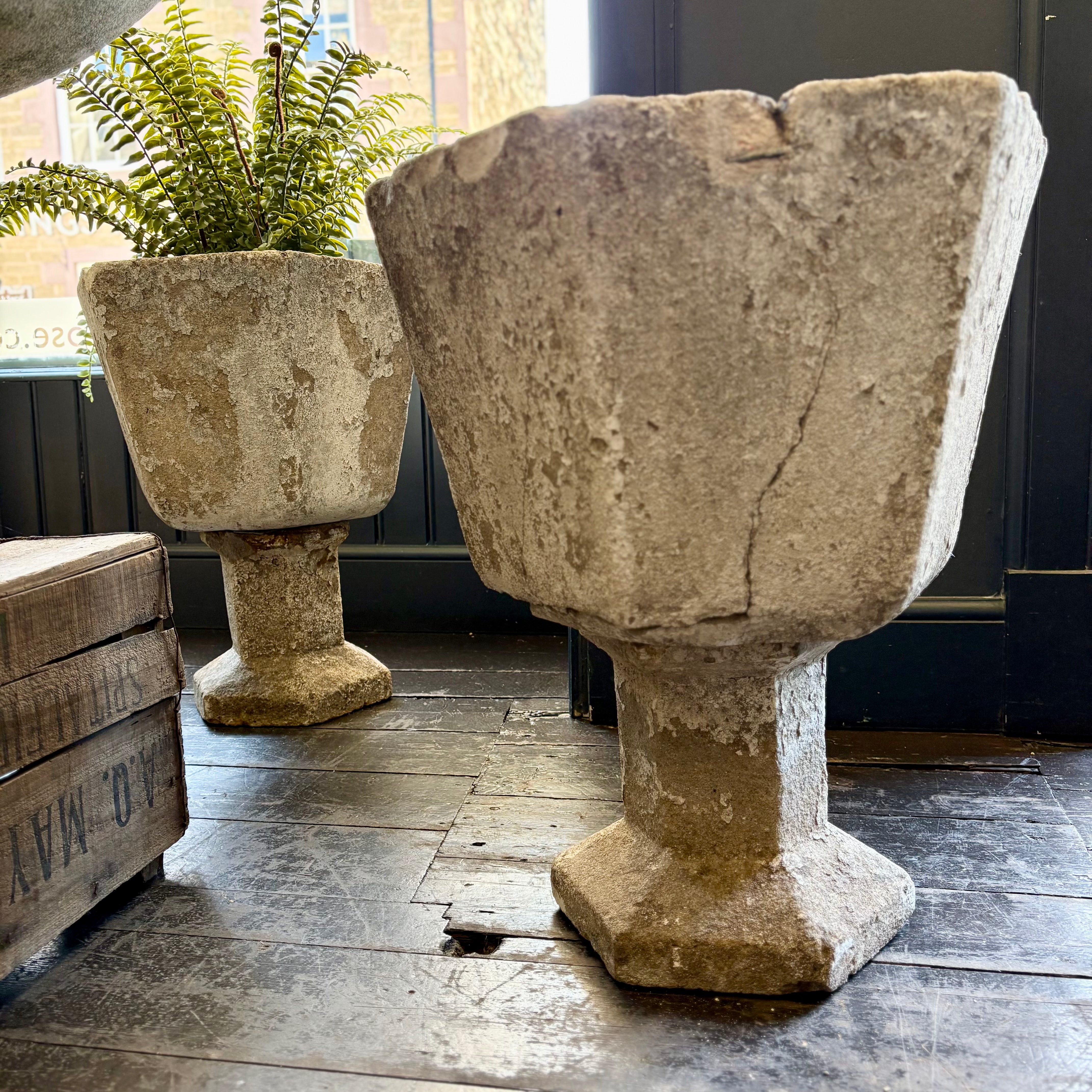 Pair of Brutalist-Style Planters