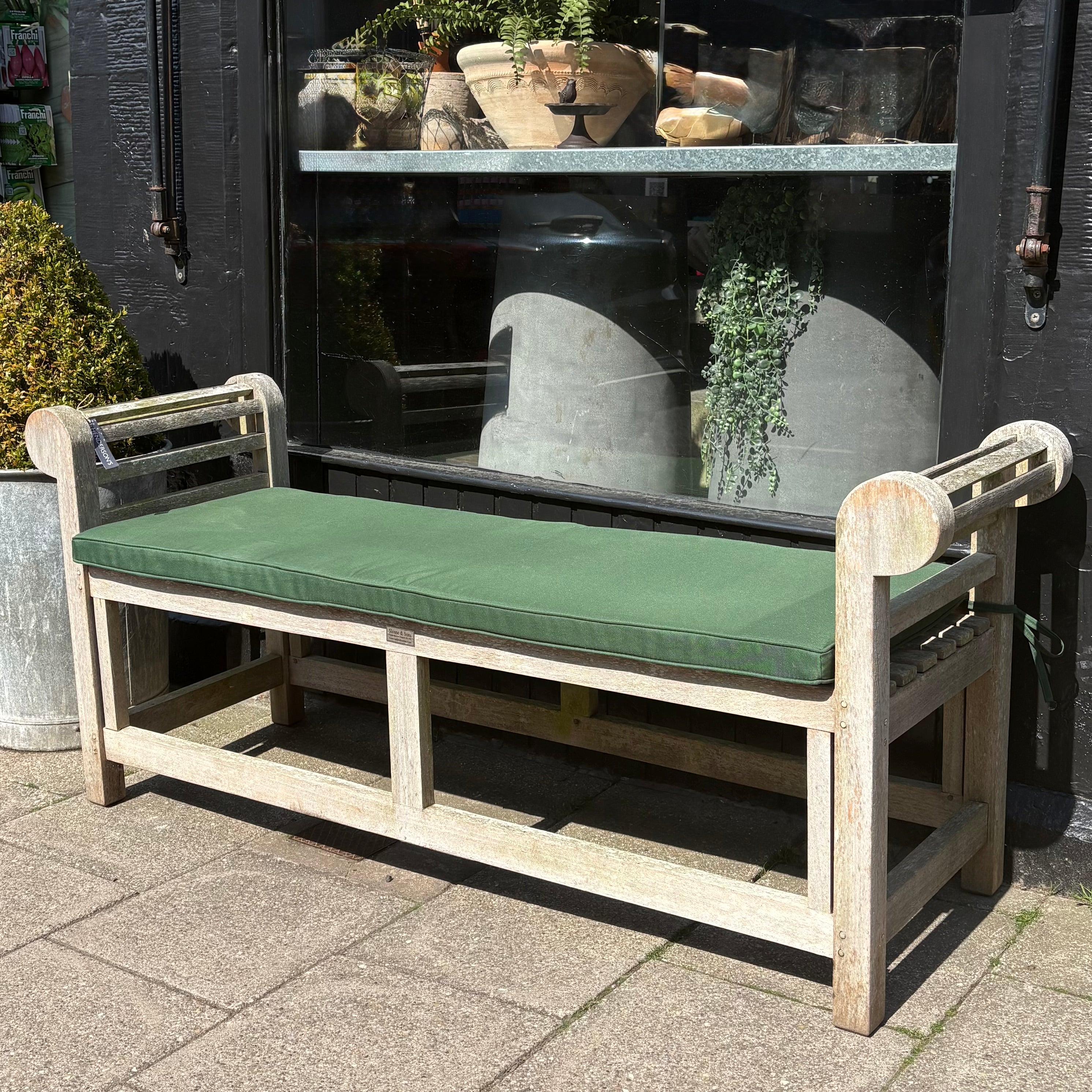 Backless Teak Garden Bench
