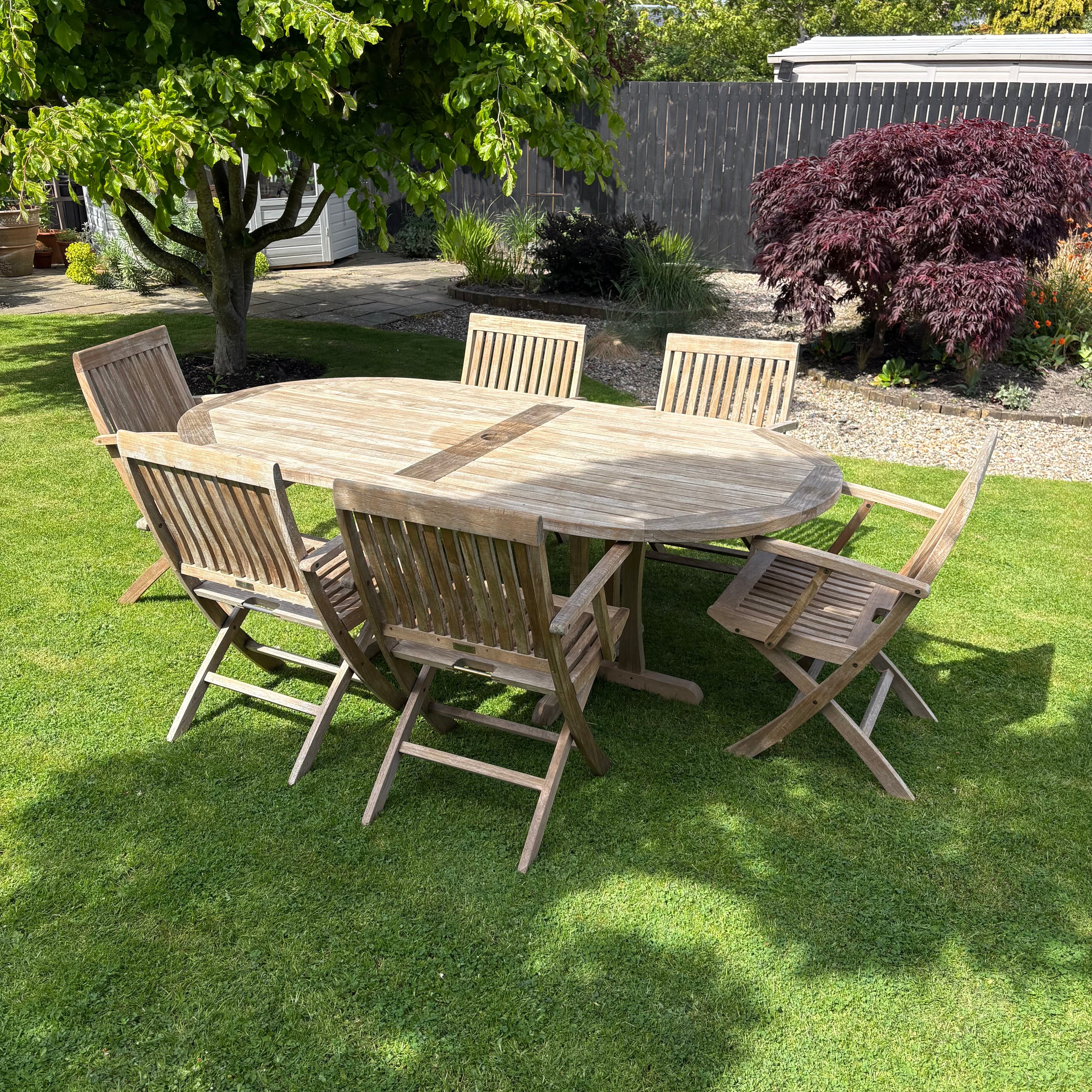 Garden Table & Folding Chair Set