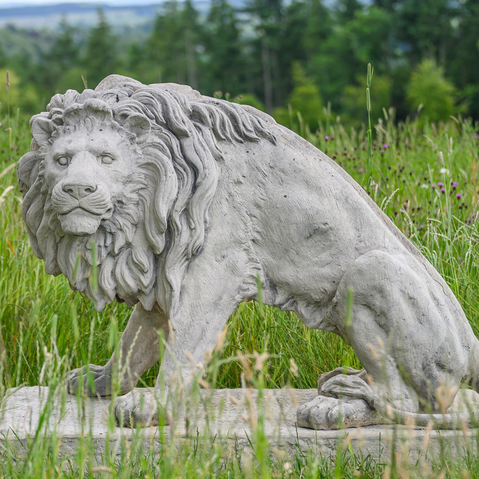 Pair Of Seated Lions