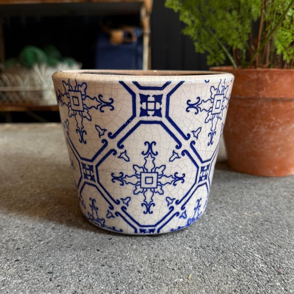 Crackle Glaze Plant Pot