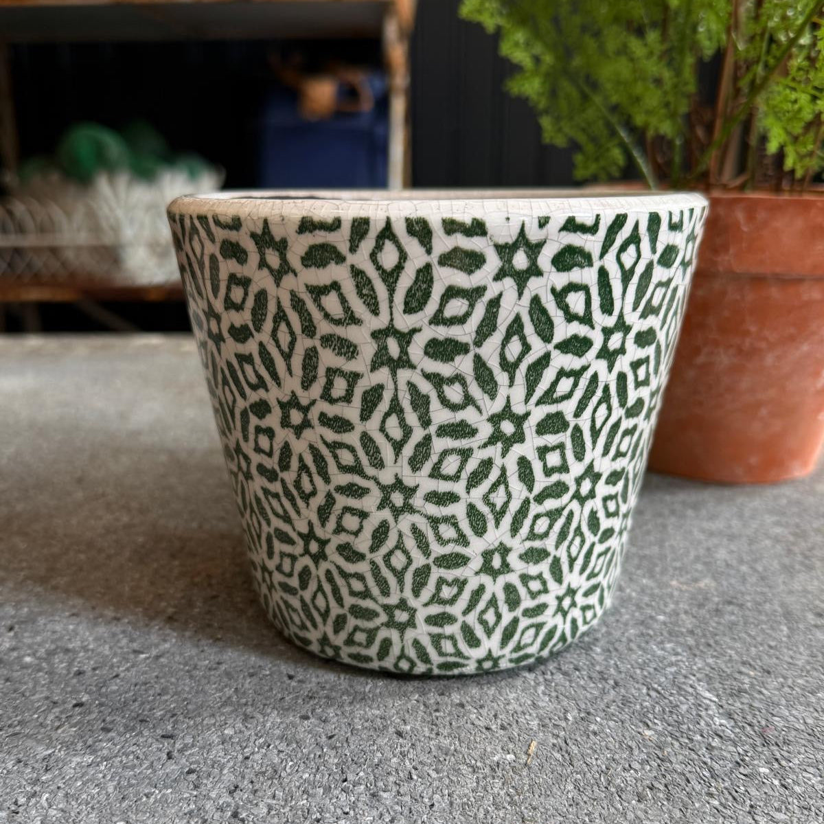 Crackle Glaze Plant Pot