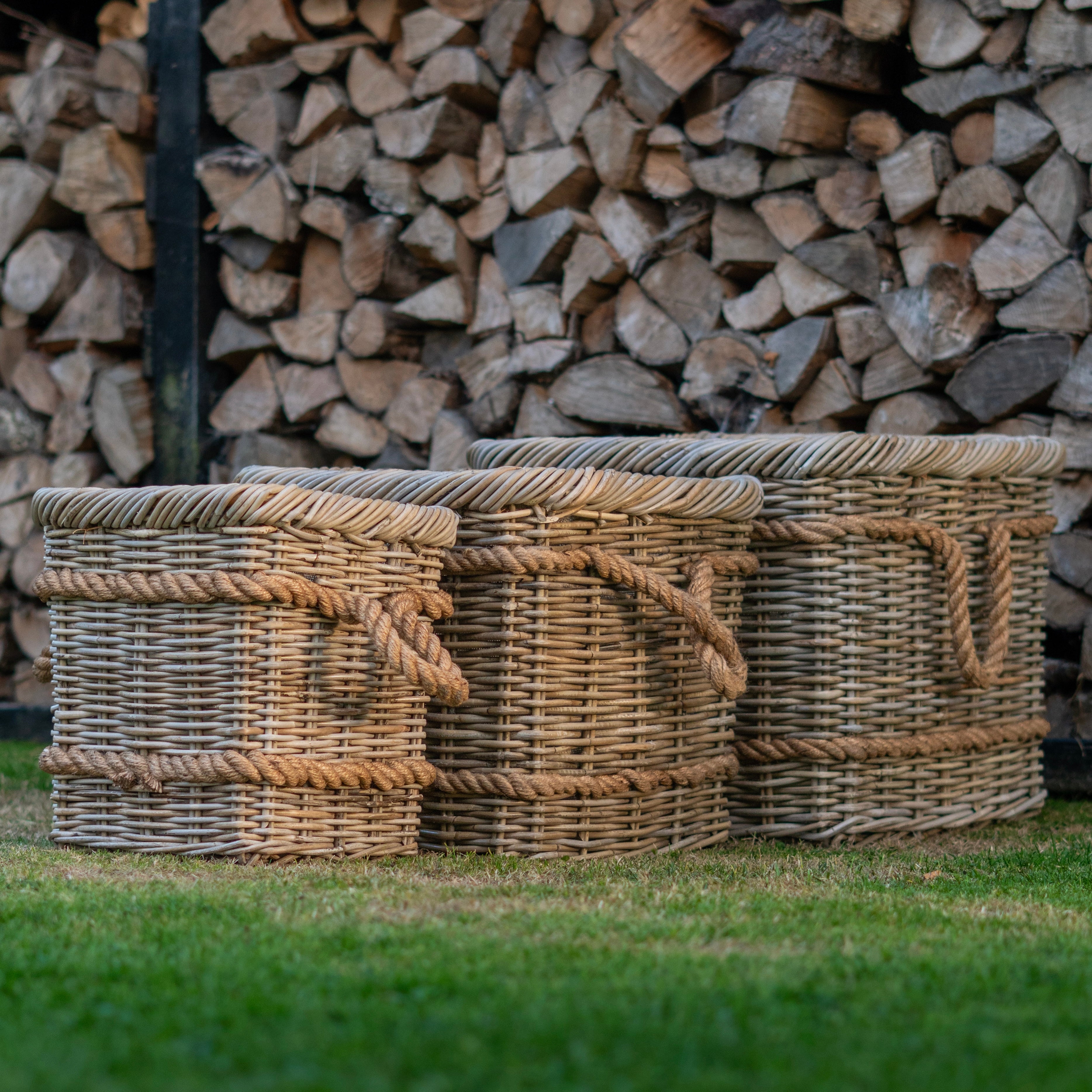 Square Rattan Log Basket