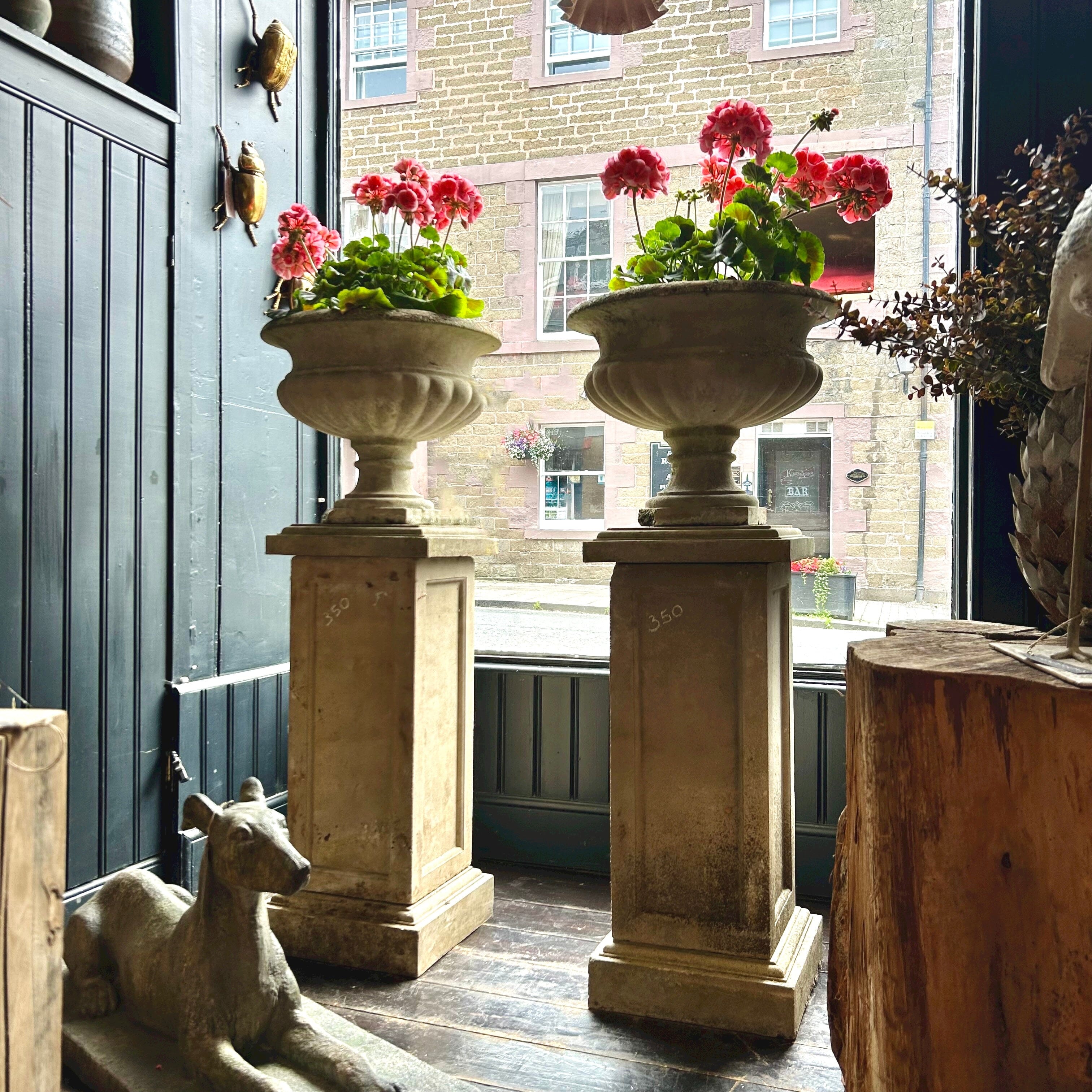 Cast Stone Garden Planter & Plinth Garden Urn Henderson's 