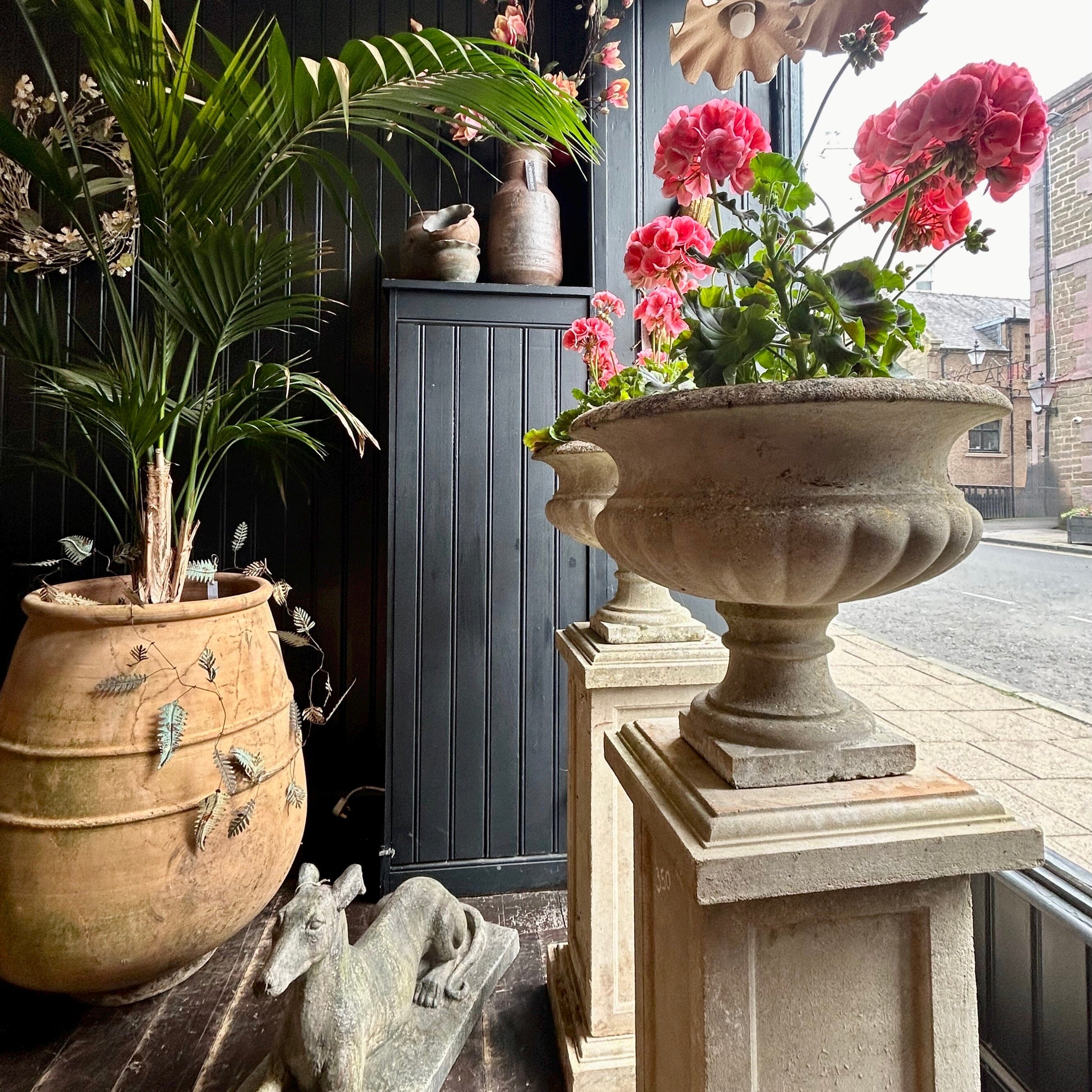 Cast Stone Garden Planter & Plinth Garden Urn Henderson's 