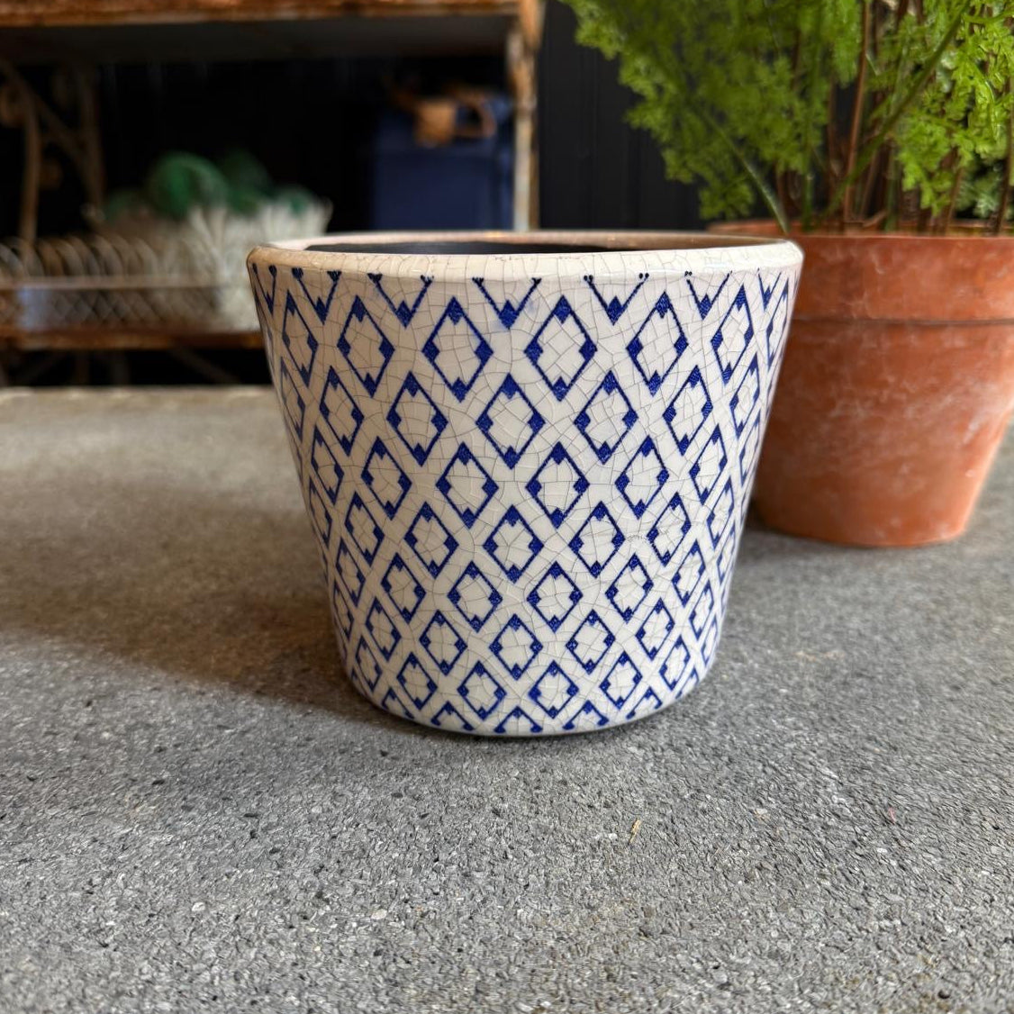 Crackle Glaze Plant Pot